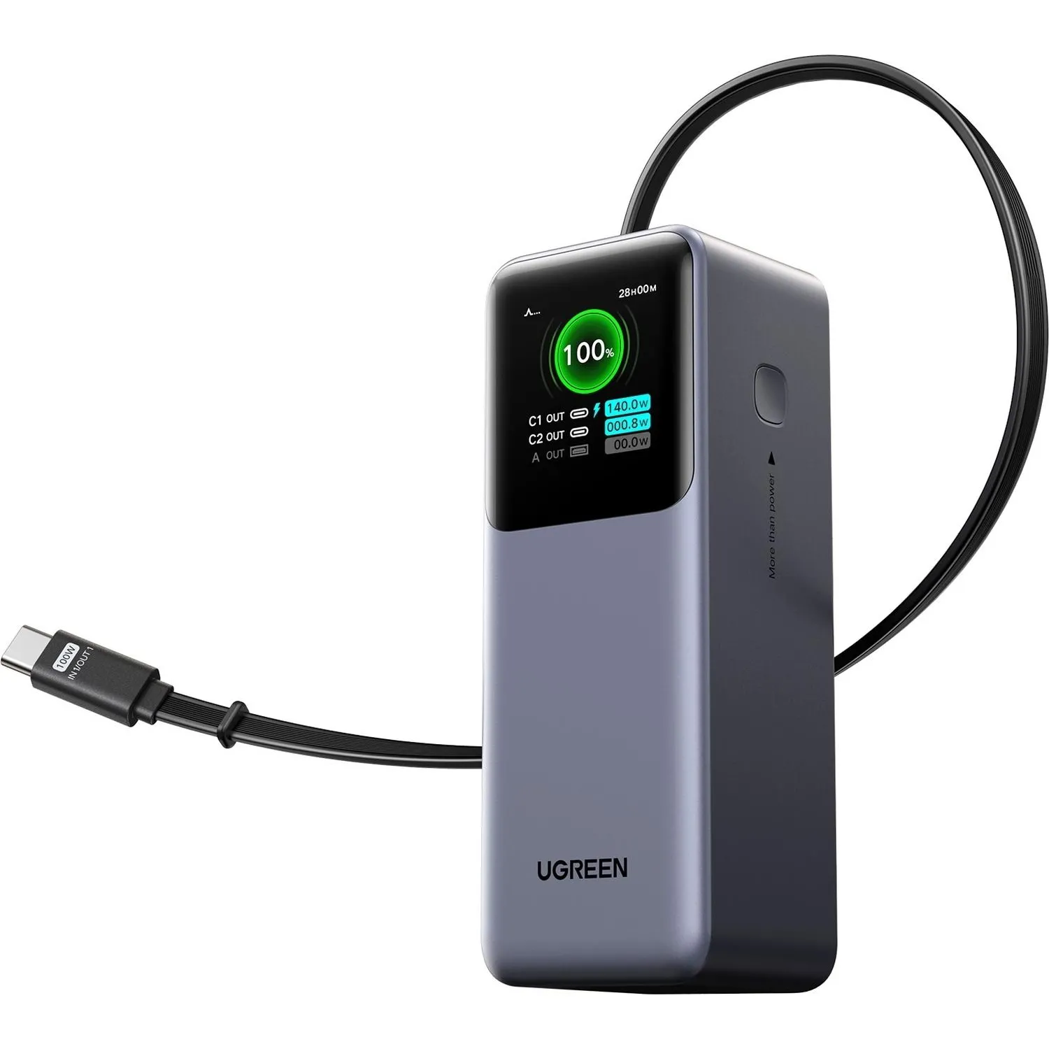Внешний аккумулятор UGREEN PB726(95670B)165W 20000mAh USB-C&A +каб/сер.косм - фото 1