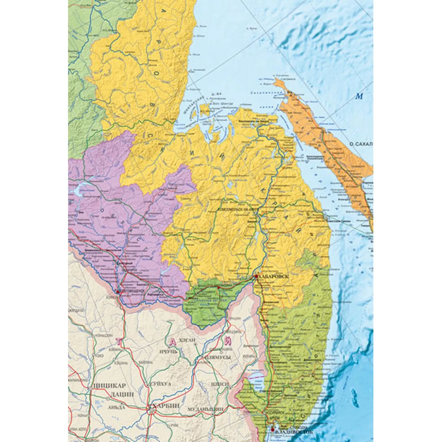 Карта настенная Россия политико-администр/1:4млн.2,17х1,60м,КН130 - фото 3