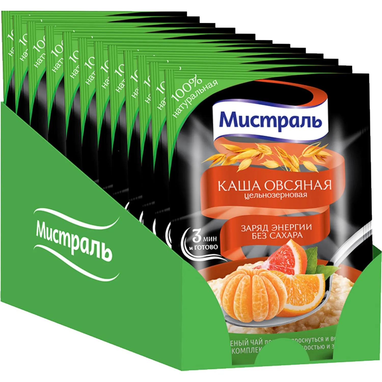 Каша овсяная Мистраль Заряд энергии 40гx12шт/уп - фото 1