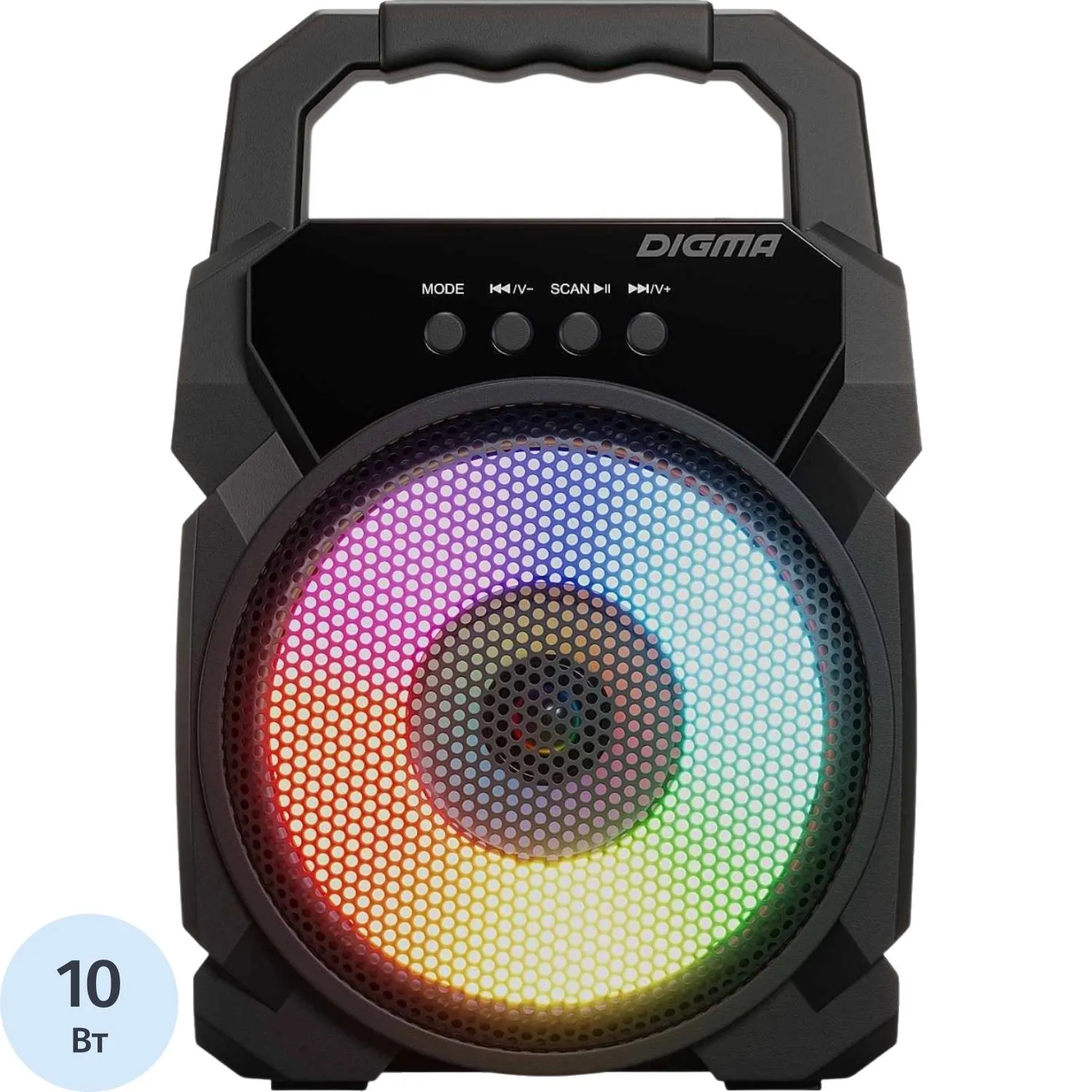 Портативная акустика Digma D-PS1500 черный 10W 1.0 BT 10м 500mAh (SP1500B) - фото 1