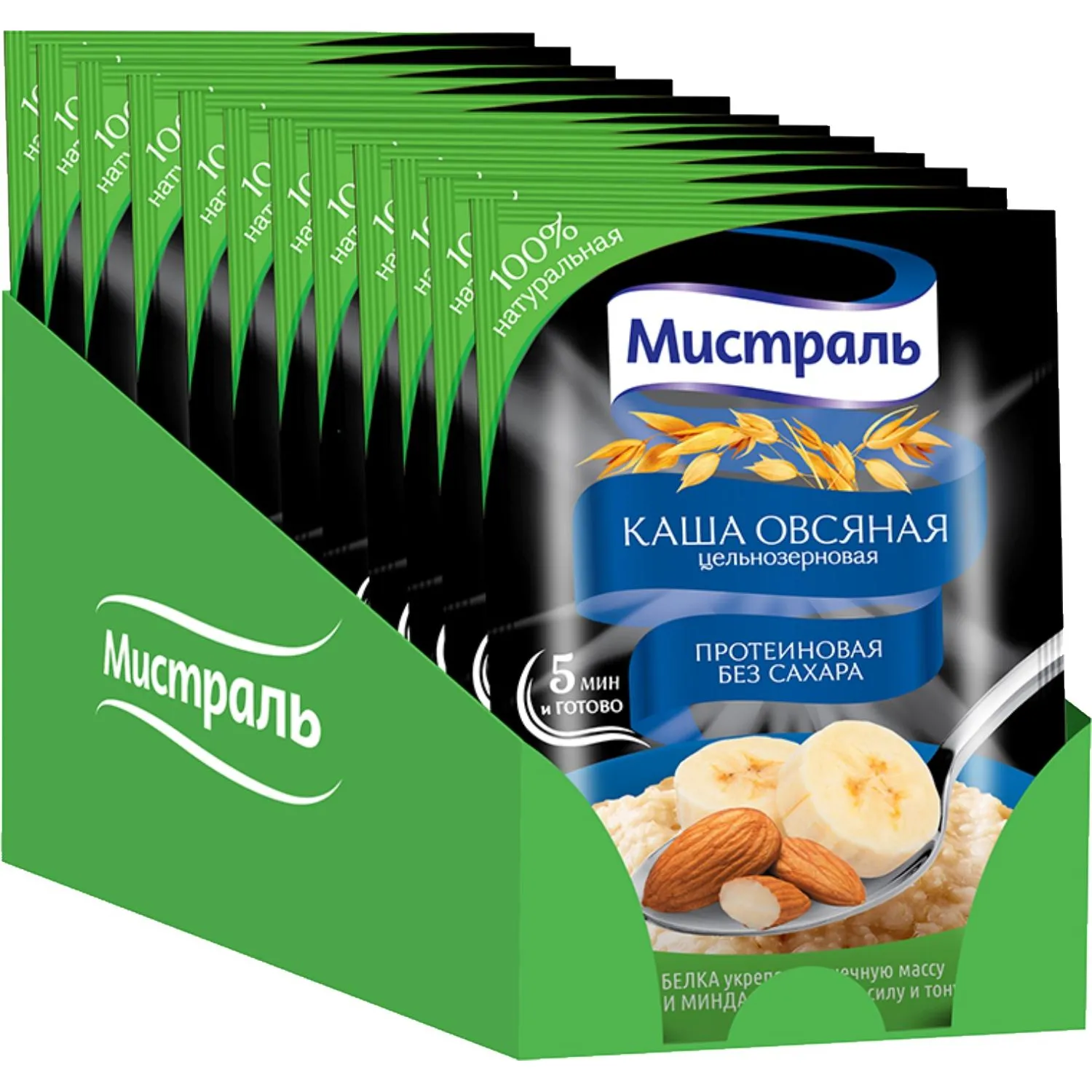 Каша овсяная Мистраль Протеиновая 40гx12шт/уп - фото 1