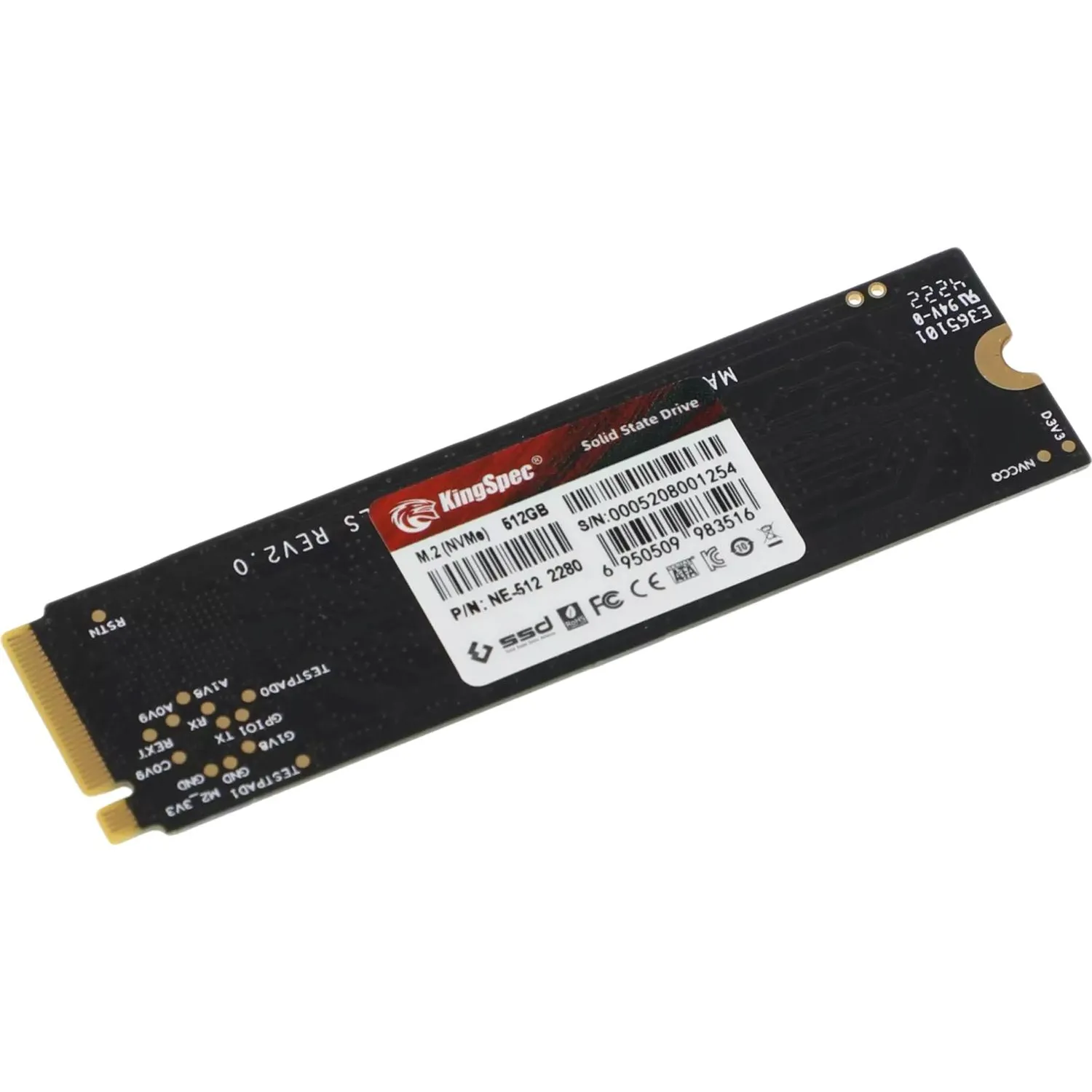 SSD накопитель Kingspec PCIe 3.0 x4 512GB NE-512 M.2 2280 - фото 3