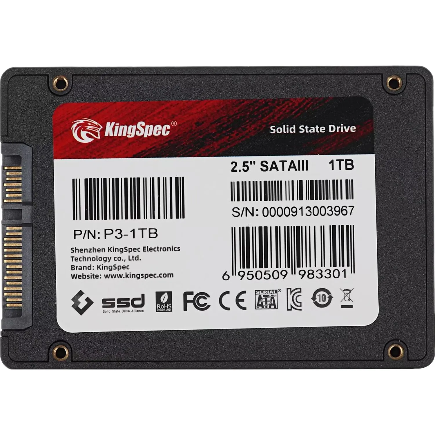SSD накопитель Kingspec SATA-III 1TB P3-1TB 2.5 - фото 2