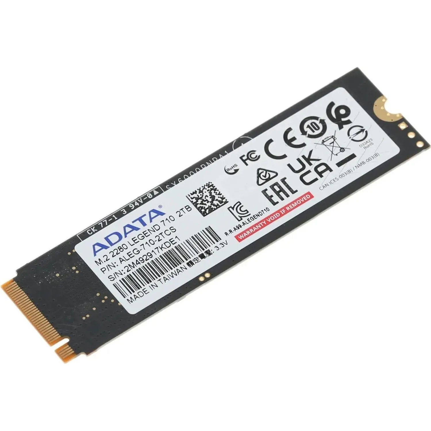 SSD накопитель A-Data PCIe 3.0 x4 2TB ALEG-710-2TCS Legend 710 M.2 2280 - фото 3