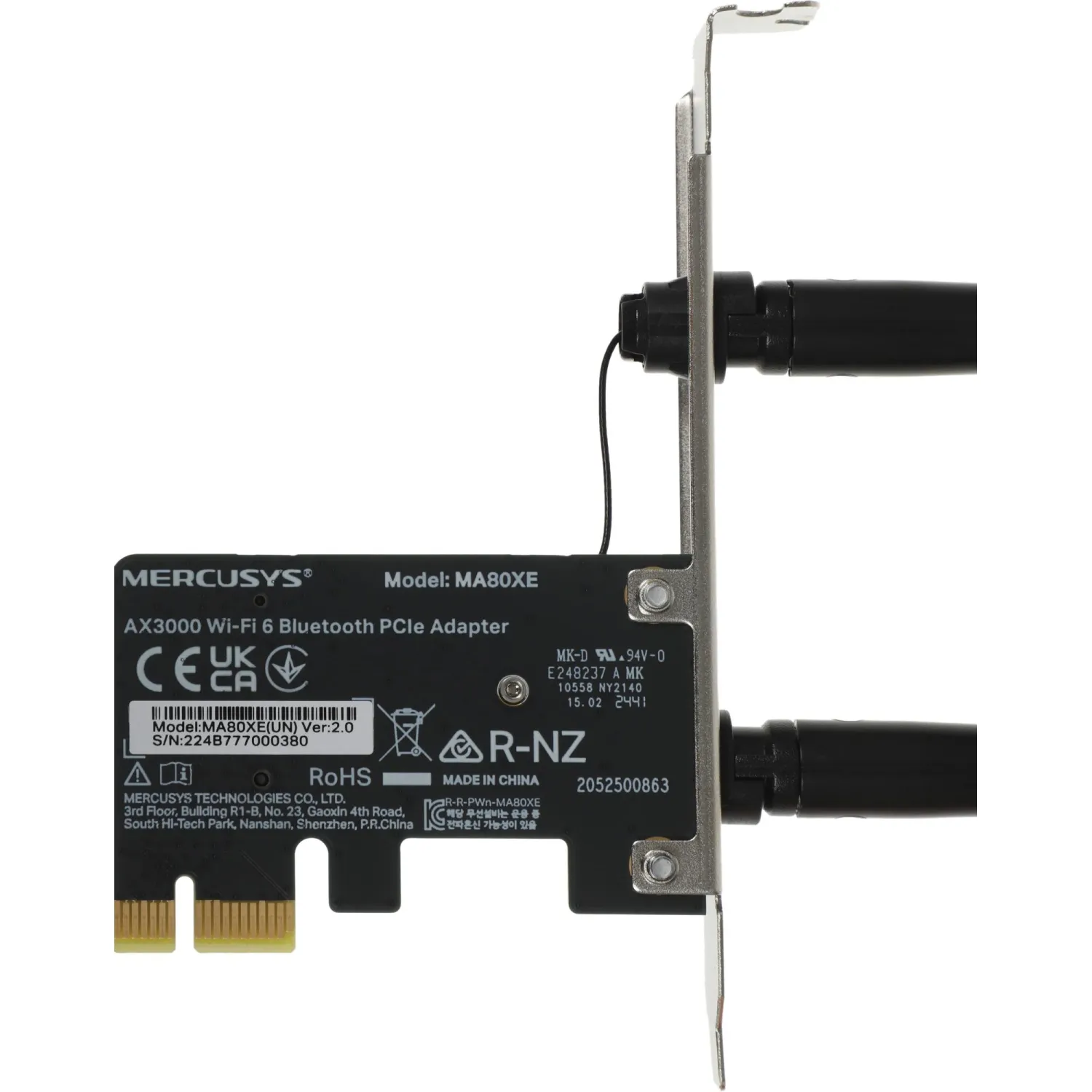 Сетевой адаптер WiFi + Bluetooth Mercusys MA80XE PCI Express - фото 4