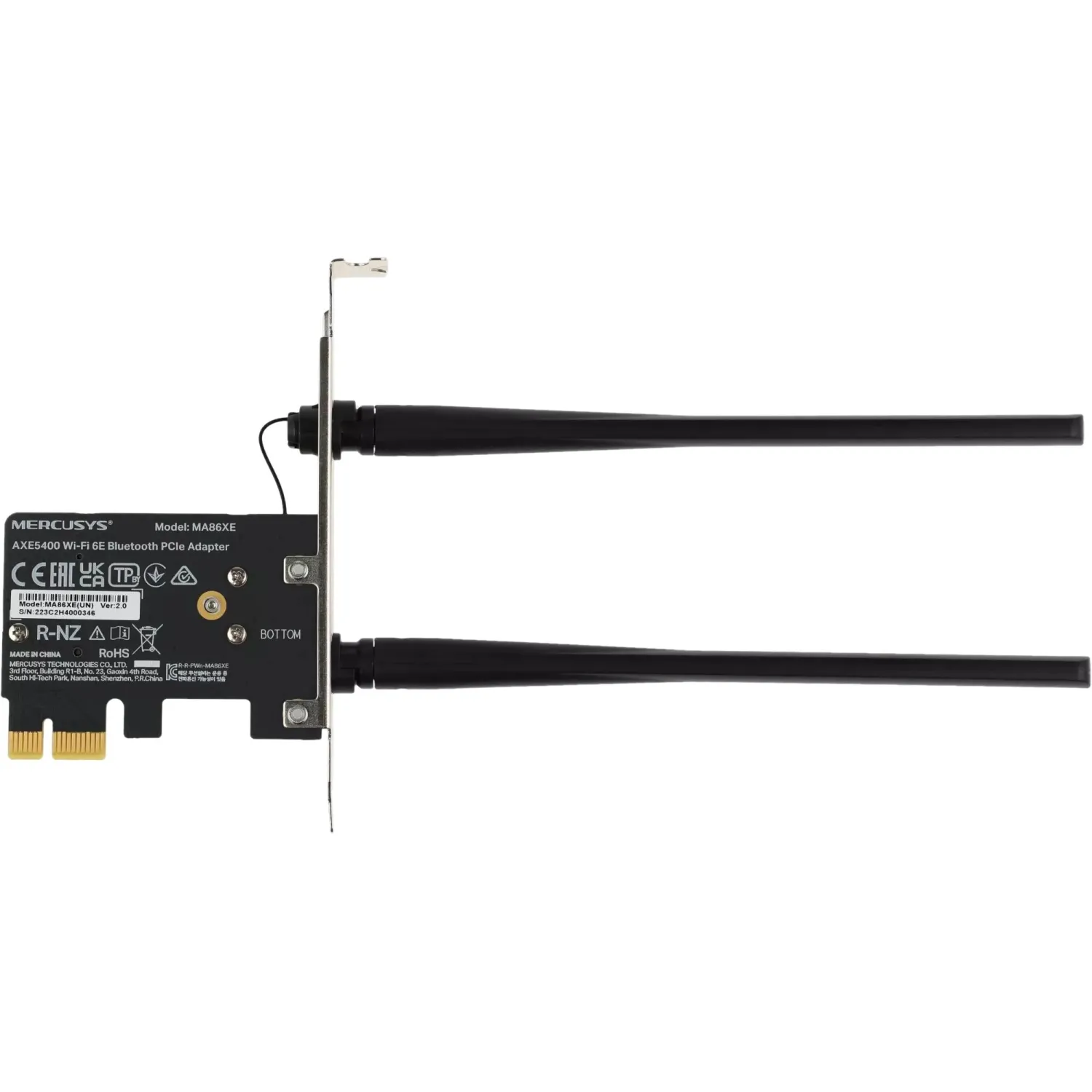 Сетевой адаптер WiFi + Bluetooth Mercusys MA86XE PCI Express - фото 4