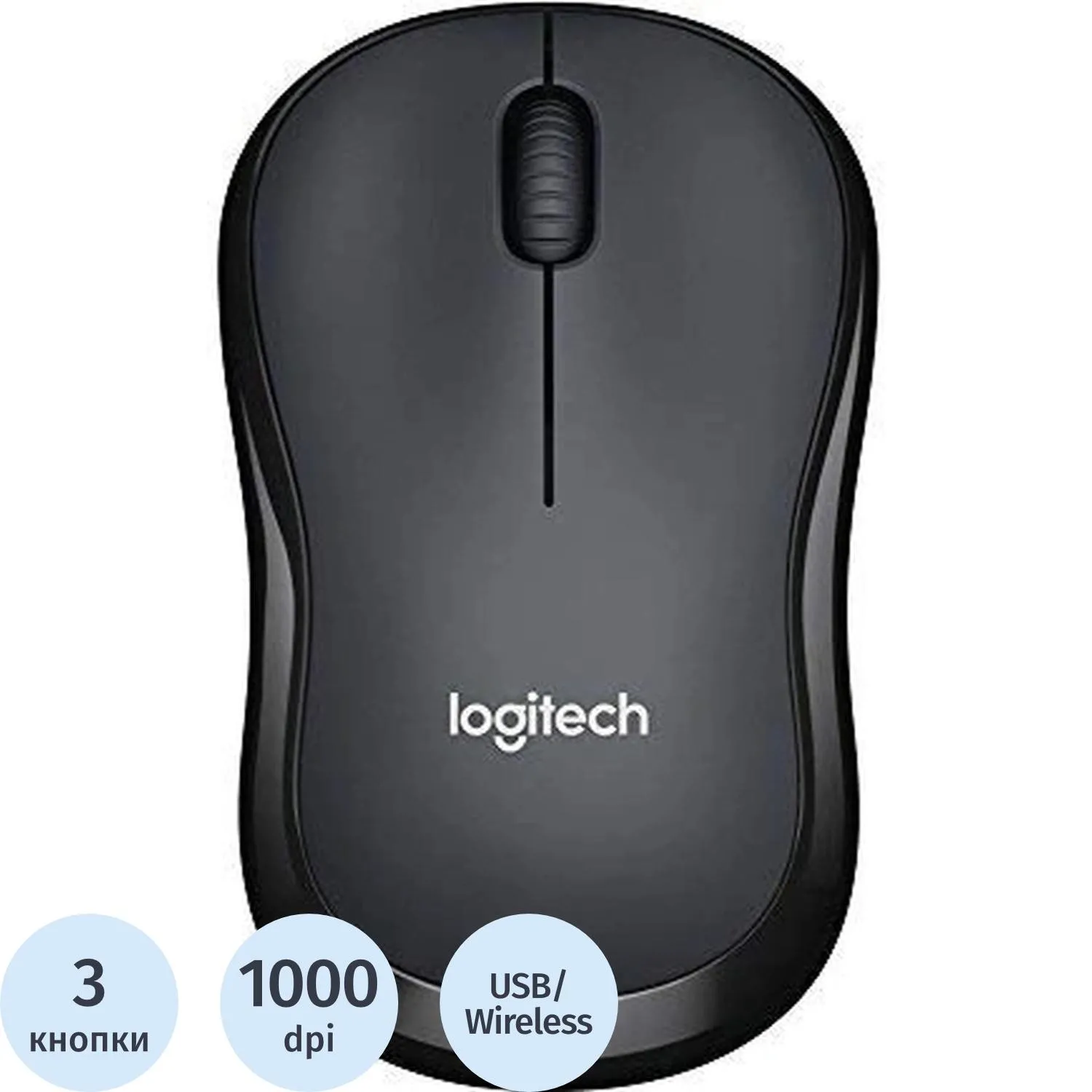 Мышь компьютерная Logitech B175 черн. 1000dpi беспр. USB 2but(910-004332) - фото 1