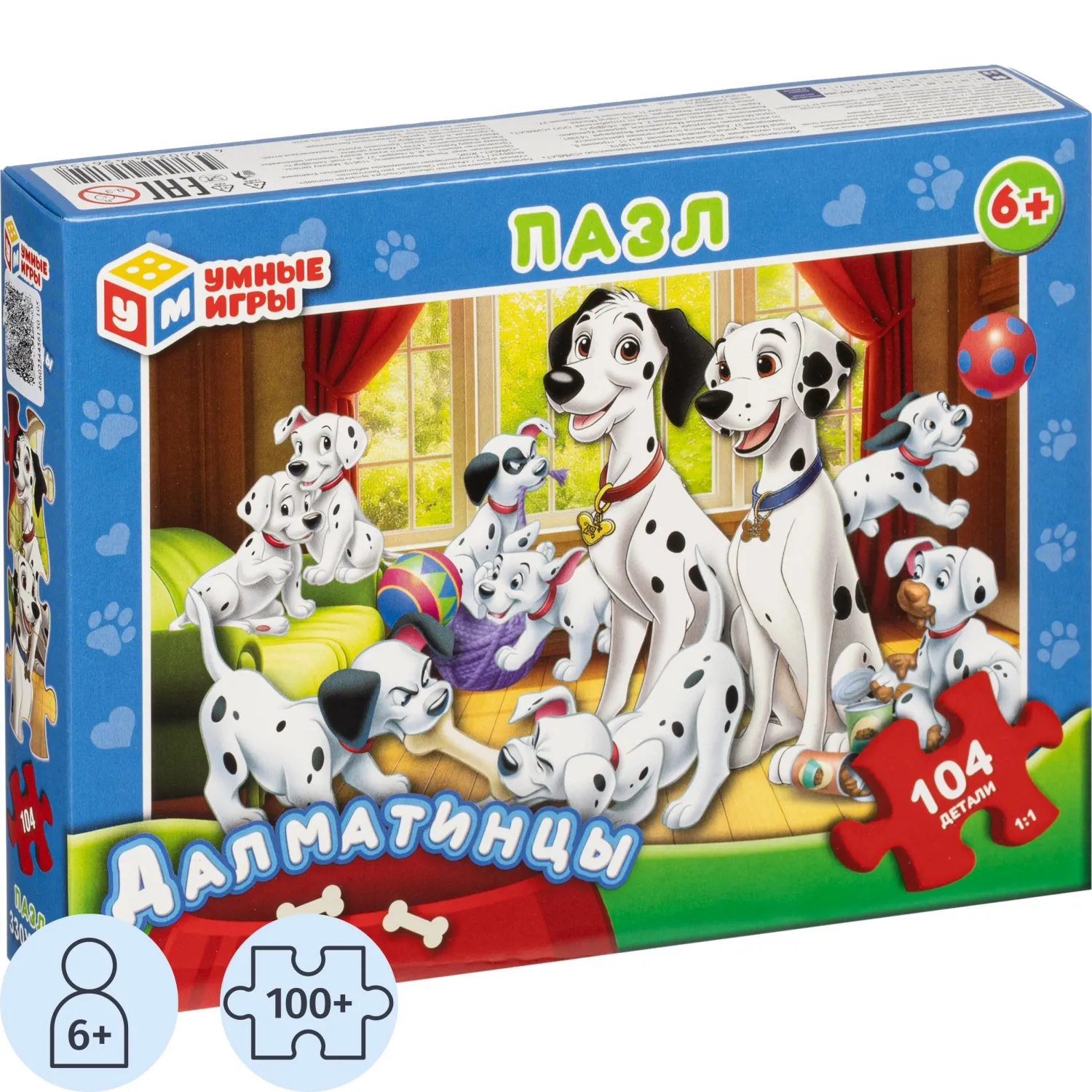 Пазл puzzle 104 детали Далматинцы, 4660254456150 - фото 1