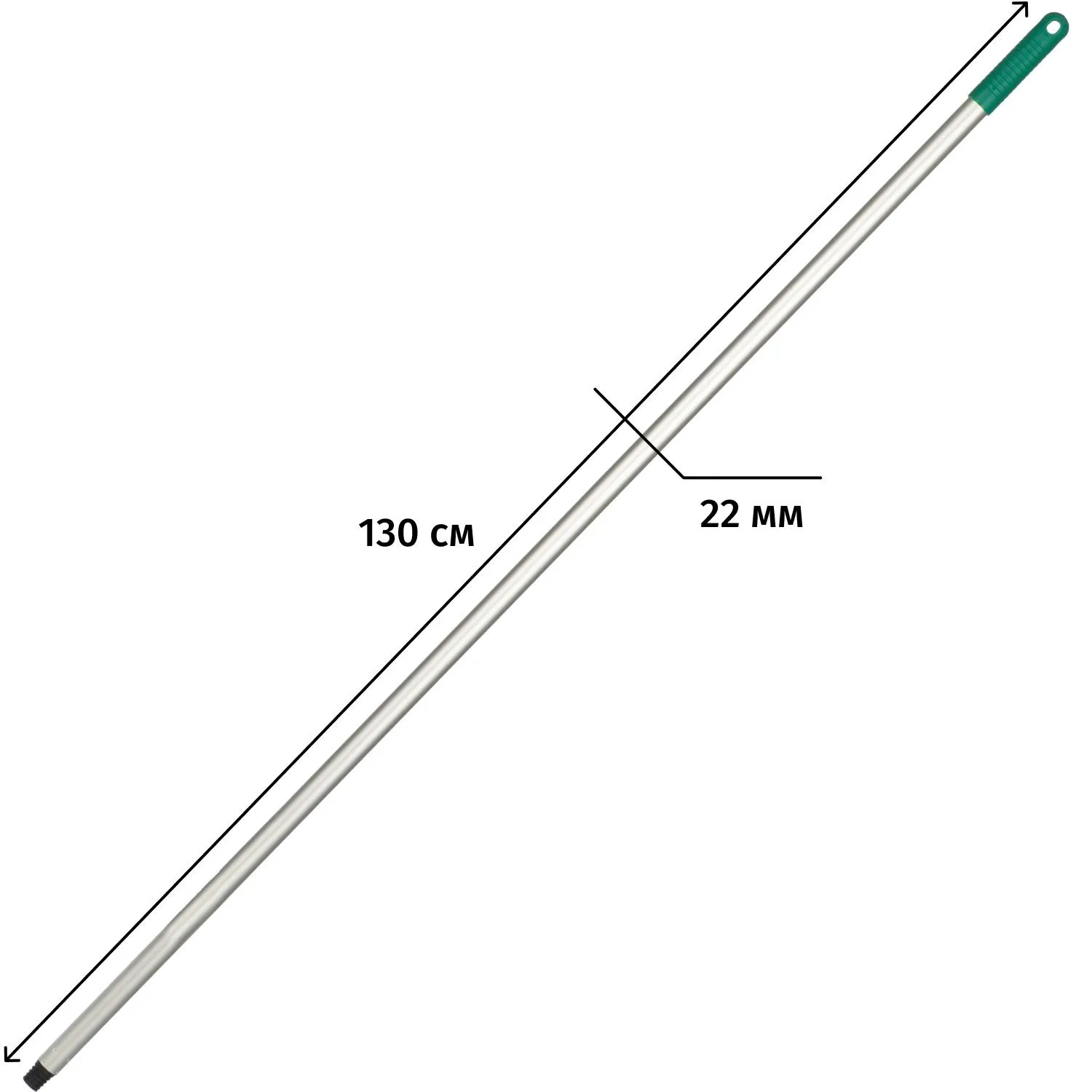 Рукоятка алюминиевая, цвет зеленый 130см с резьбой NV-138G - фото 2