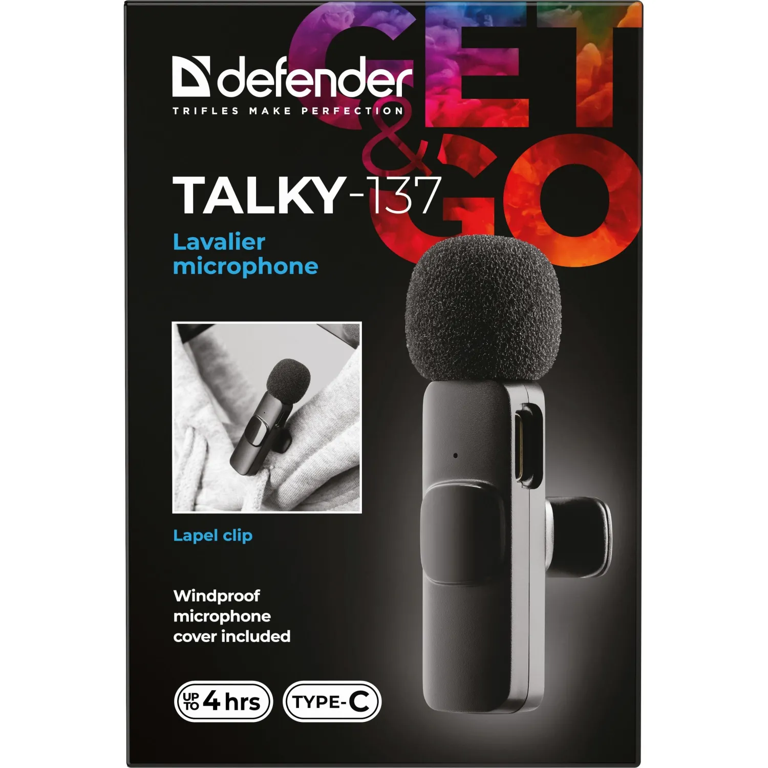 Микрофон Defender Talky-137 wrls, петличный, черный, на прищепке, 1шт - фото 6