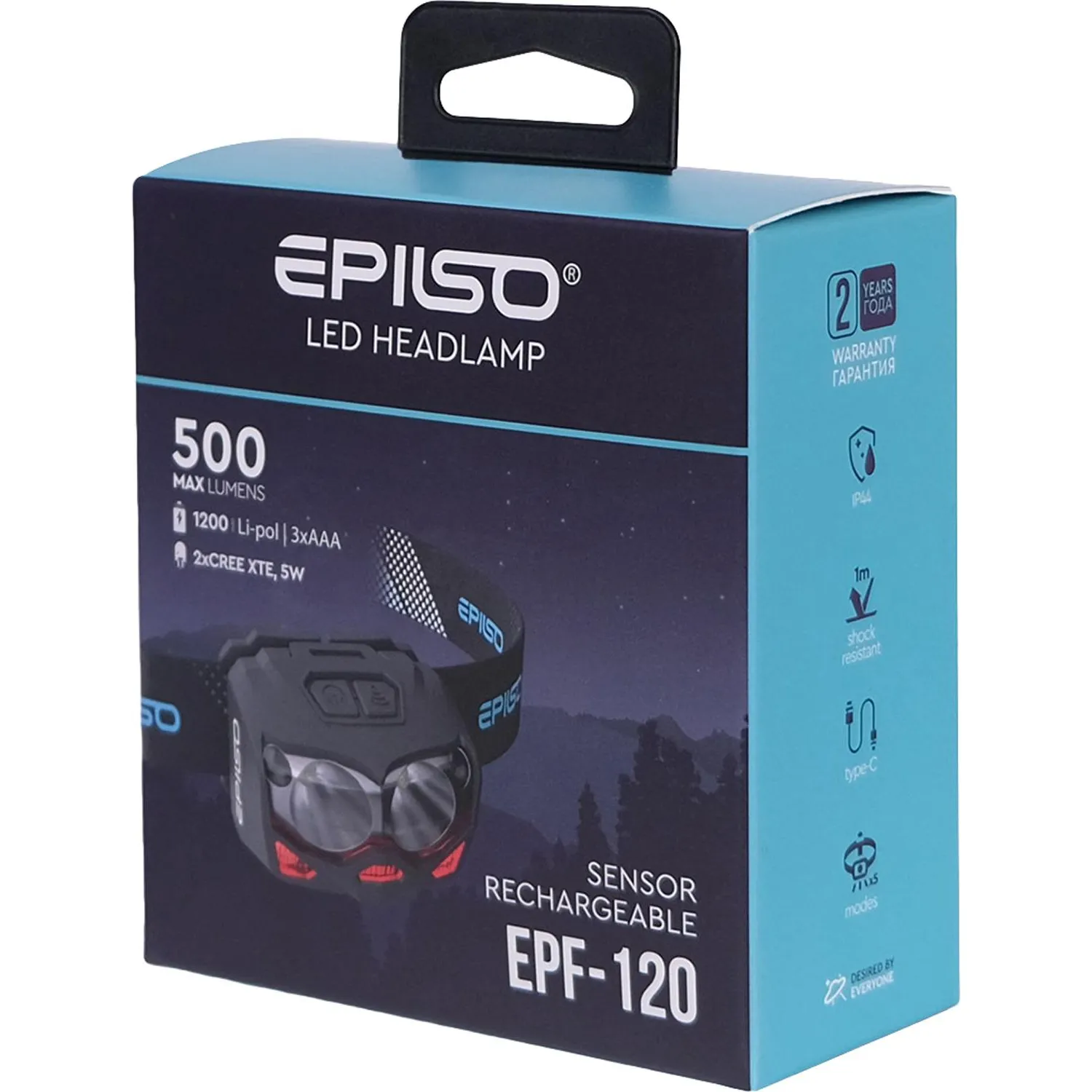 Фонарь EPILSO EPF-120 (налобный, 2CREE XTE 5W+, аккум. 1200mAh, / ААА) - фото 9