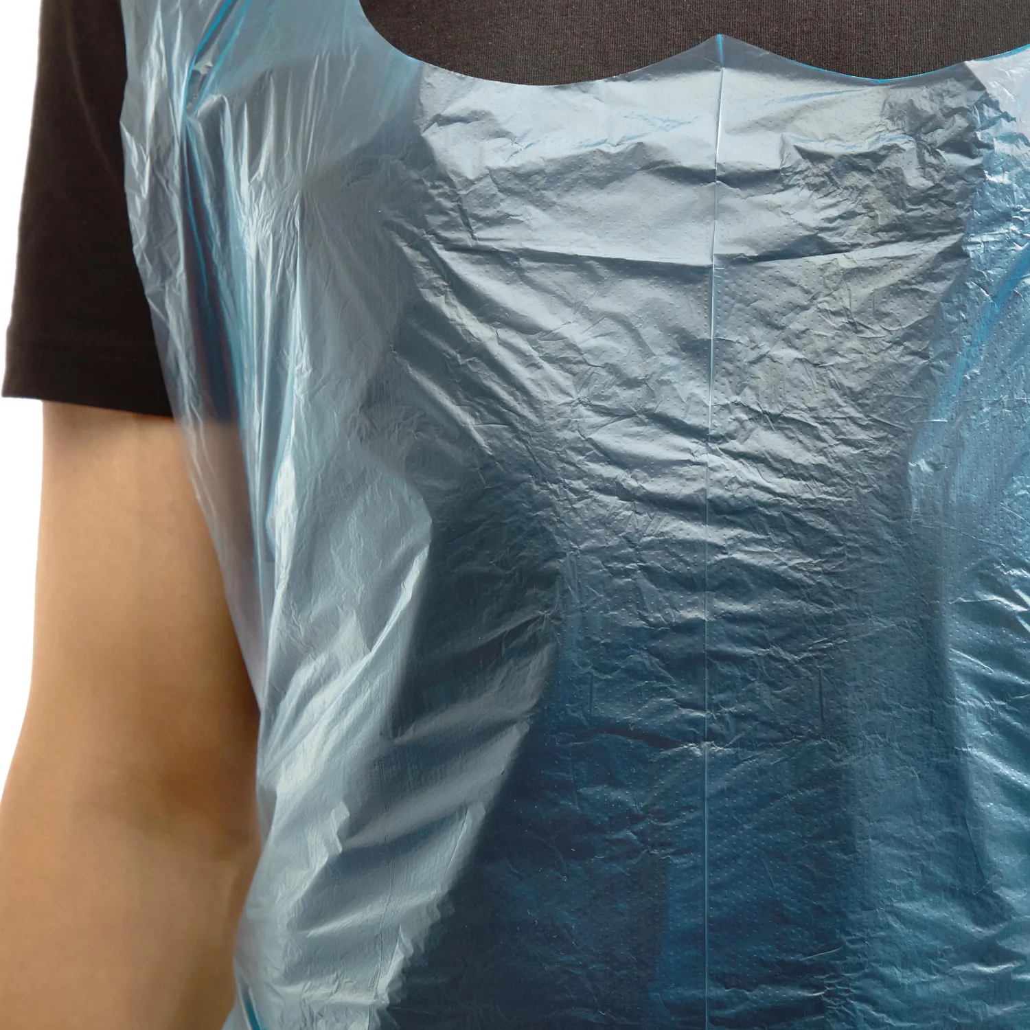 Фартук одноразовый ПНД 76x120см голубой 6мкр 200шт/уп - фото 5