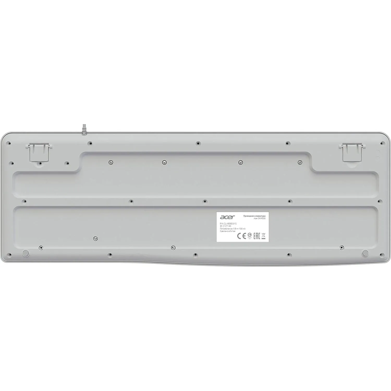 Клавиатура Acer OKW500 белый USB Multimedia (ZL.KBDEE.01S) каб.:1.8м - фото 2