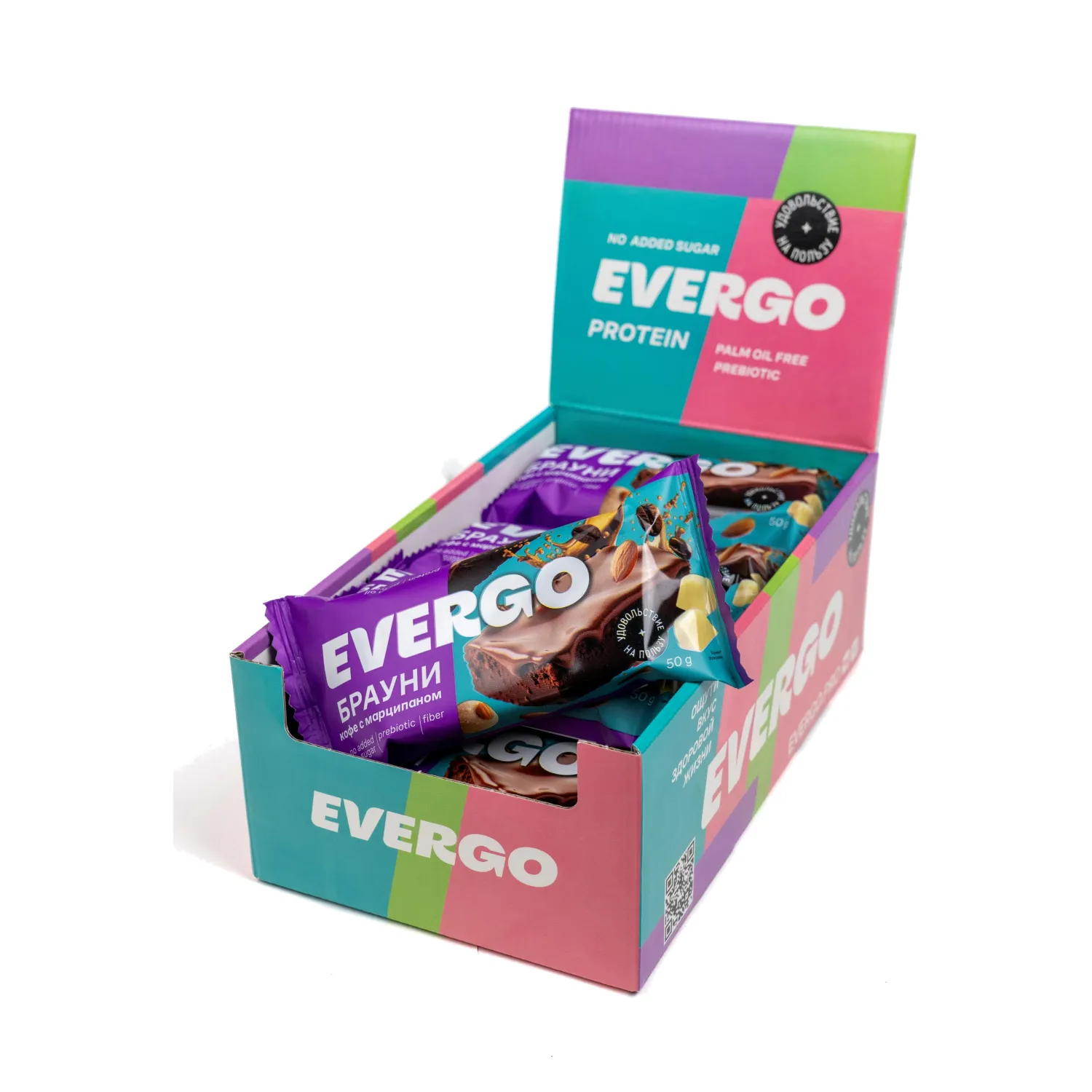 Пирожное протеиновое EVERGO Брауни кофе с марципаном 600г - фото 1