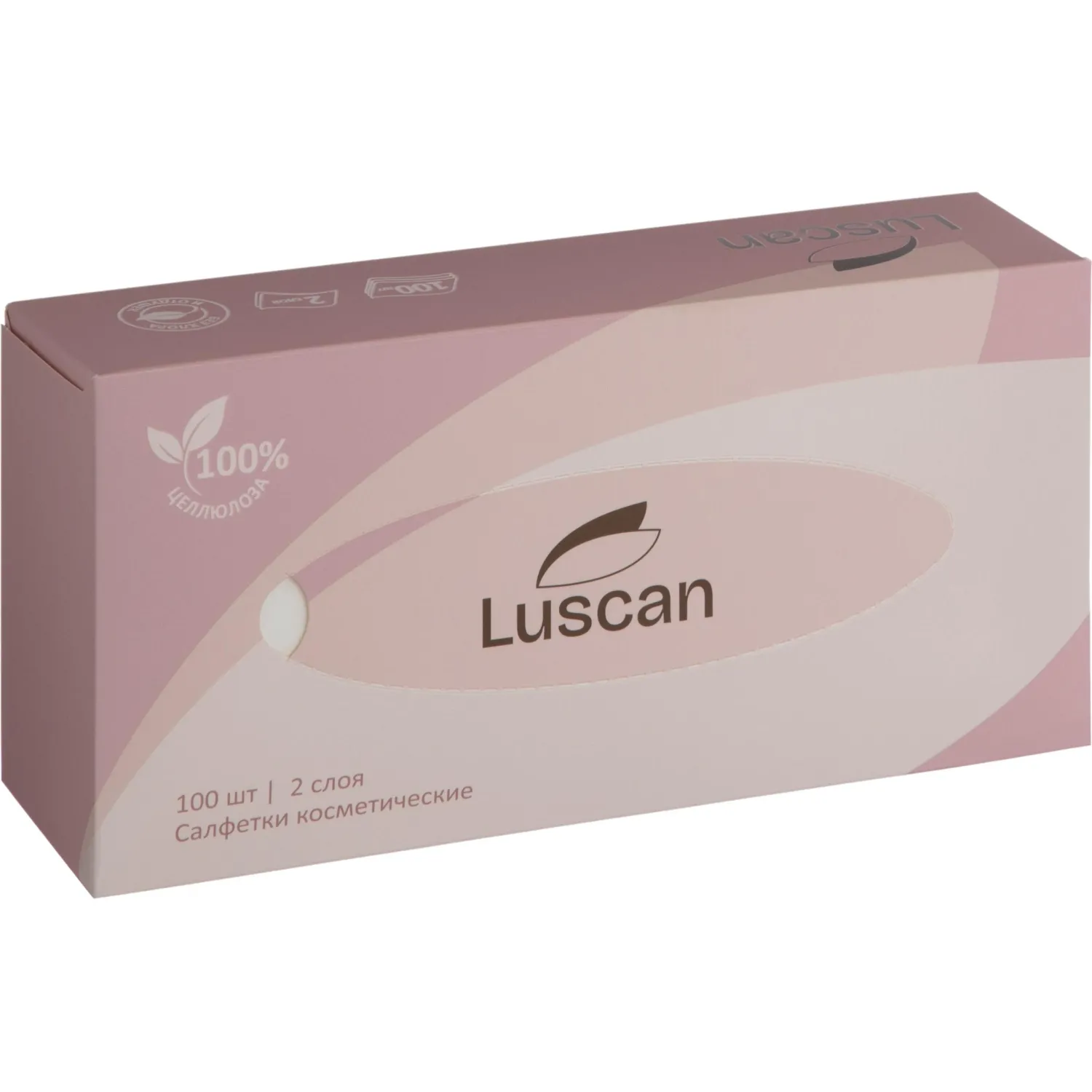 Салфетки косметические Luscan 2сл белые 100шт/уп_СПБ - фото 2