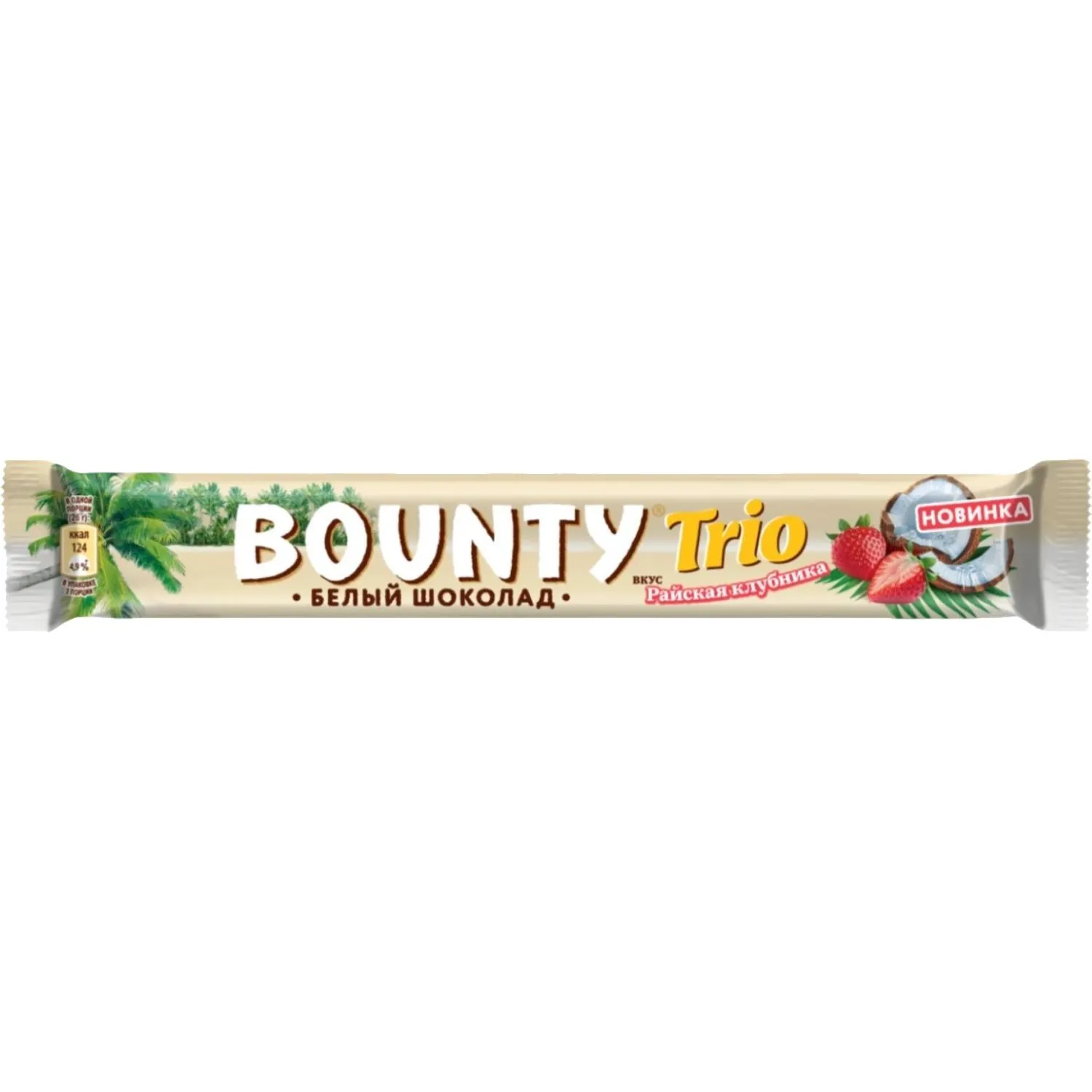 Шоколадный батончик Bounty ТРИО клубника белый шоколад, 78г - фото 1