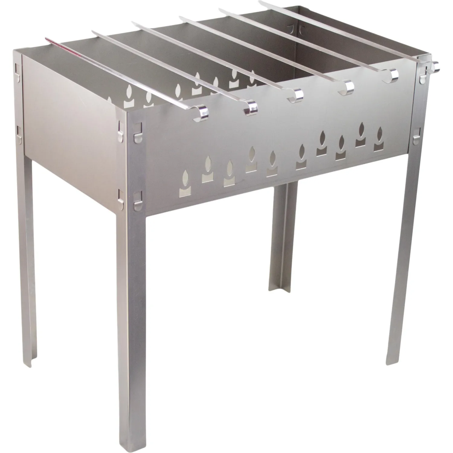 Мангал Grillkoff Стандарт 50x30x50 см, сталь 0,6 мм, 6 угл.шамп 40 см, 8 - фото 1