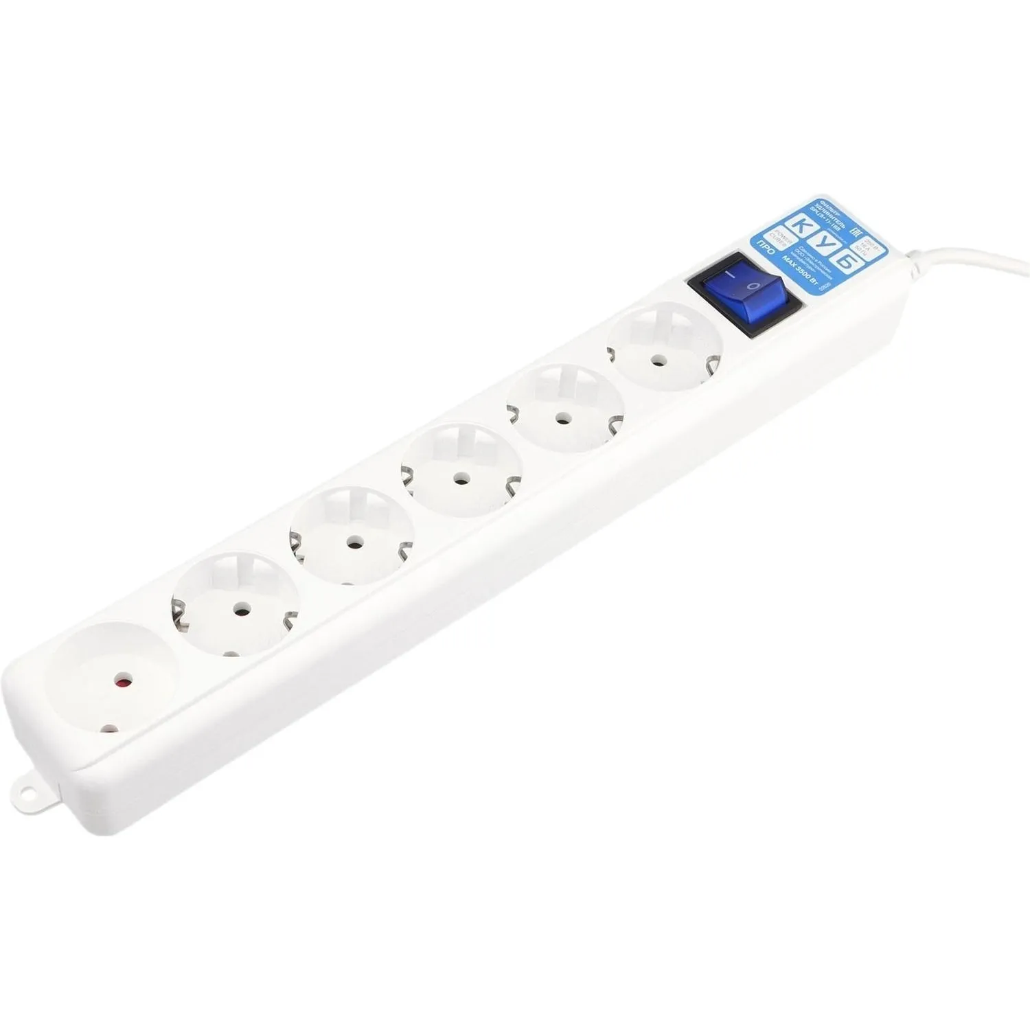 Сетевой фильтр Power Cube PRO 6р/1.9м 16А/3,5кВт бел (SPL(5+1)-16B-P-1,9M) - фото 4