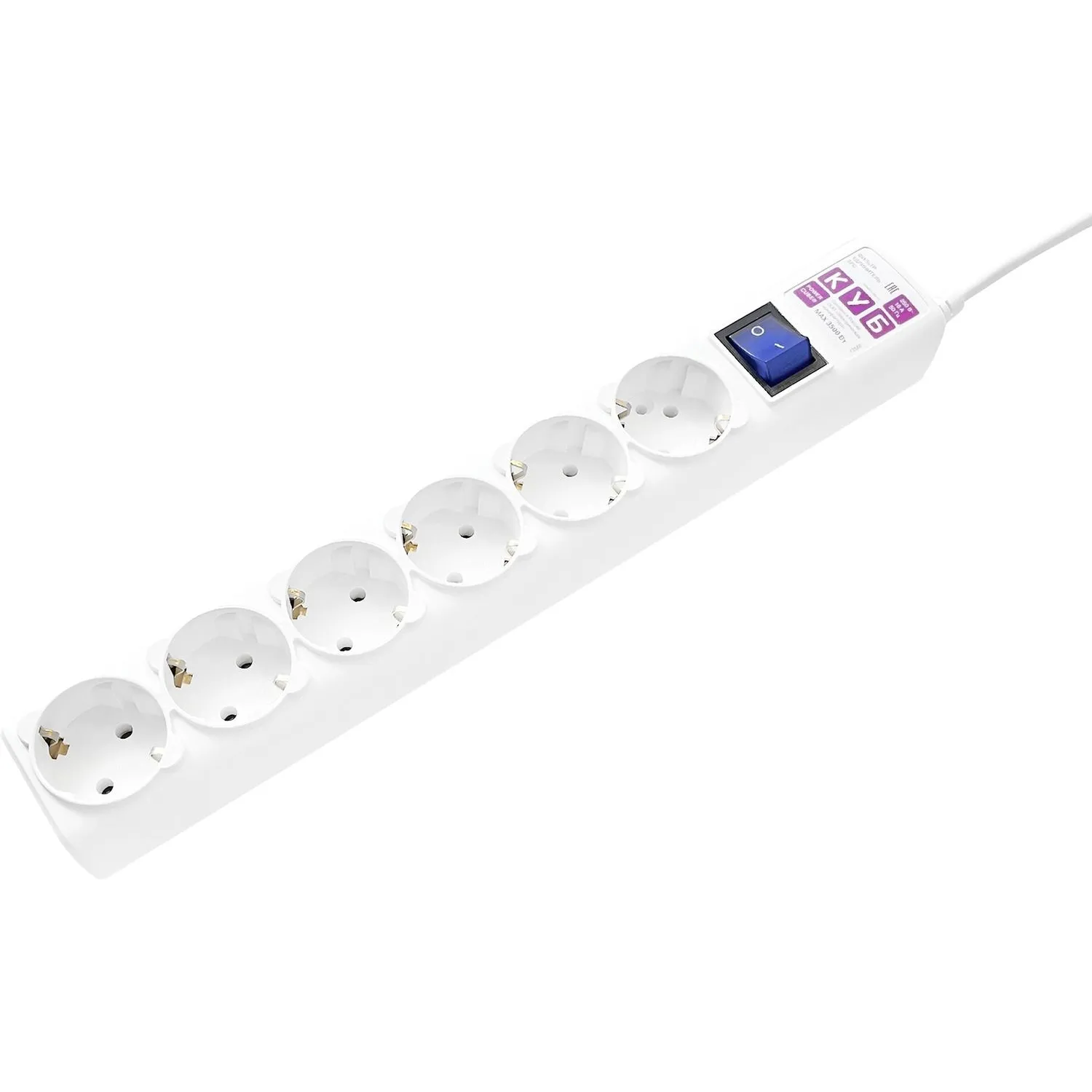 Сетевой фильтр Power Cube бел. 5 м 6 р 16А SPG6-16-5M - фото 6