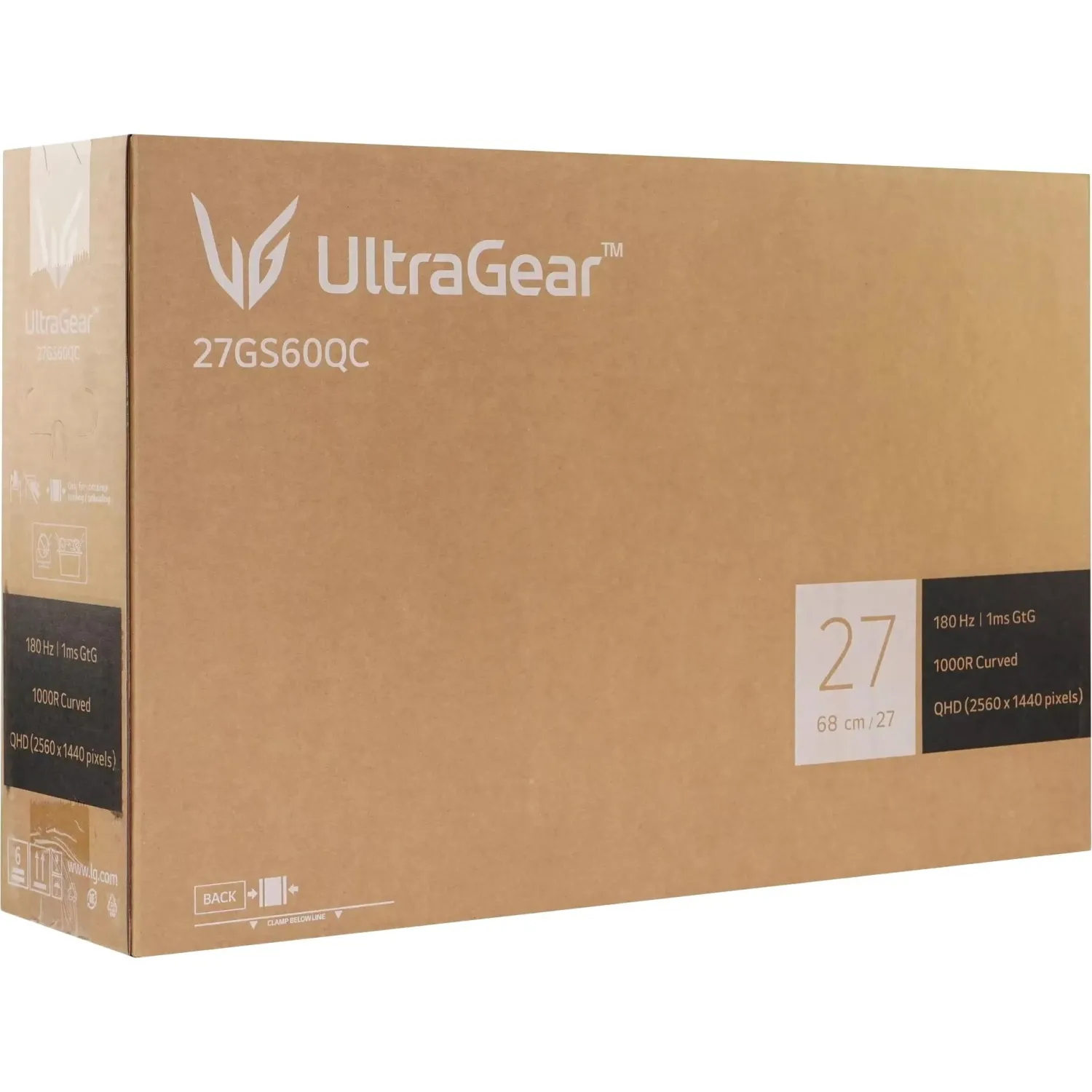 Монитор LG 27GS60QC-B 27 Curved VA/QHD/180Hz/1ms/2xHDMI/DP/300сd - фото 15