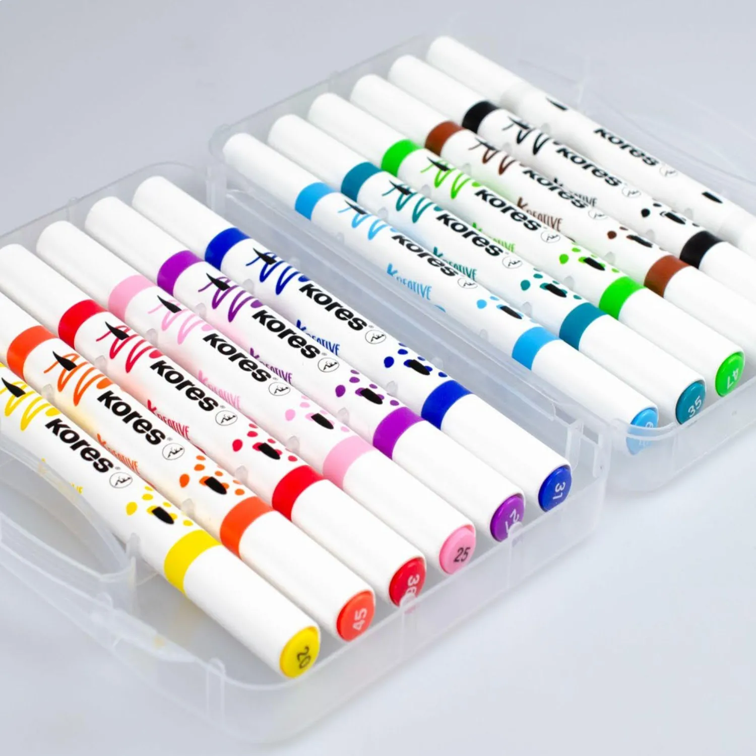 Набор маркеров Kreative Markers Acrylic duo tip пластиковый бокс 12цв,23121 - фото 5