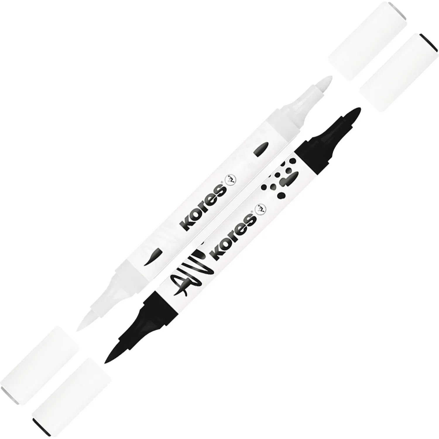 Набор маркеров Kreative Markers Acrylic duo tip 2цв в блистере, 23021 - фото 3