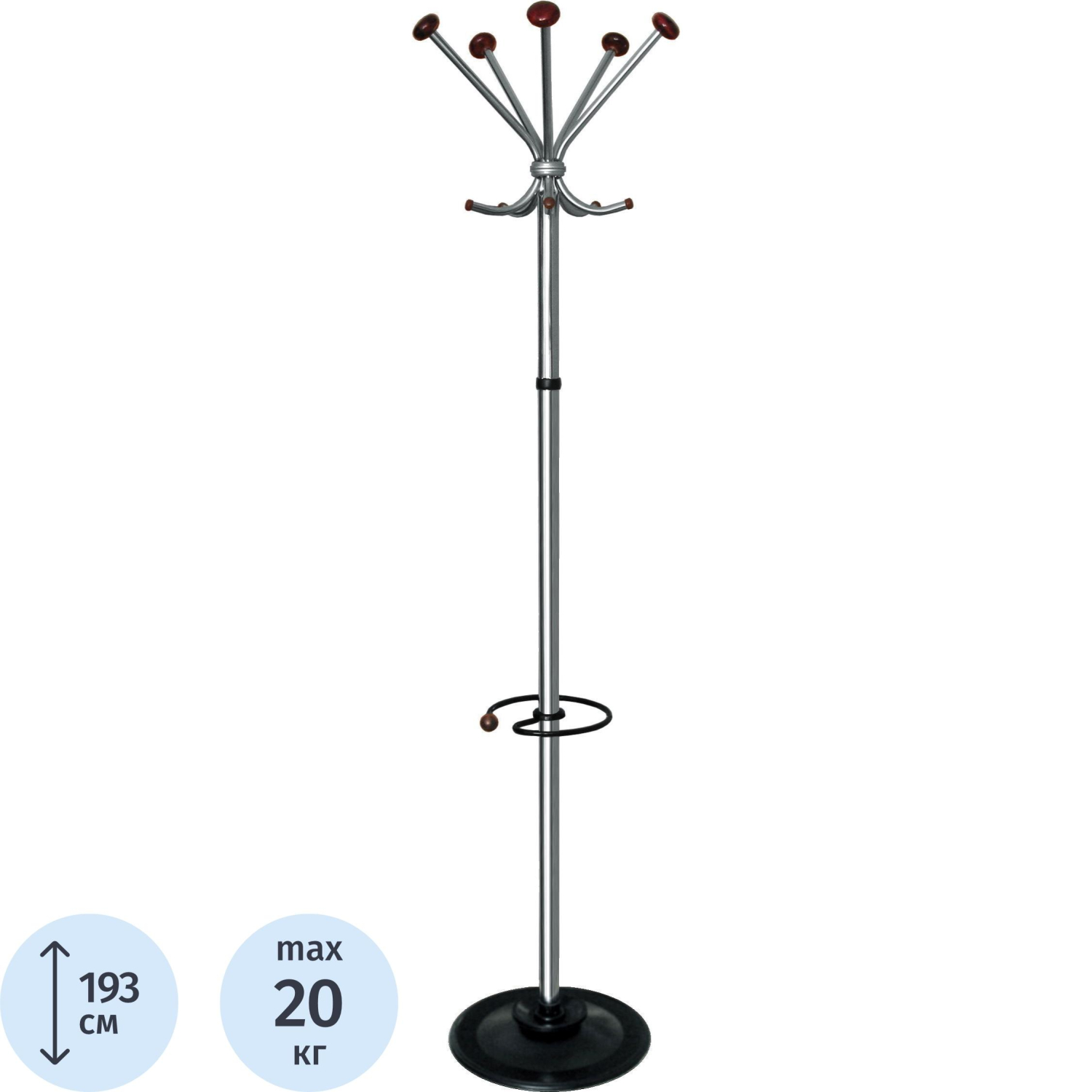 Вешалка TI_напольная Квинтет ТМК1 хром/вишня - фото 1