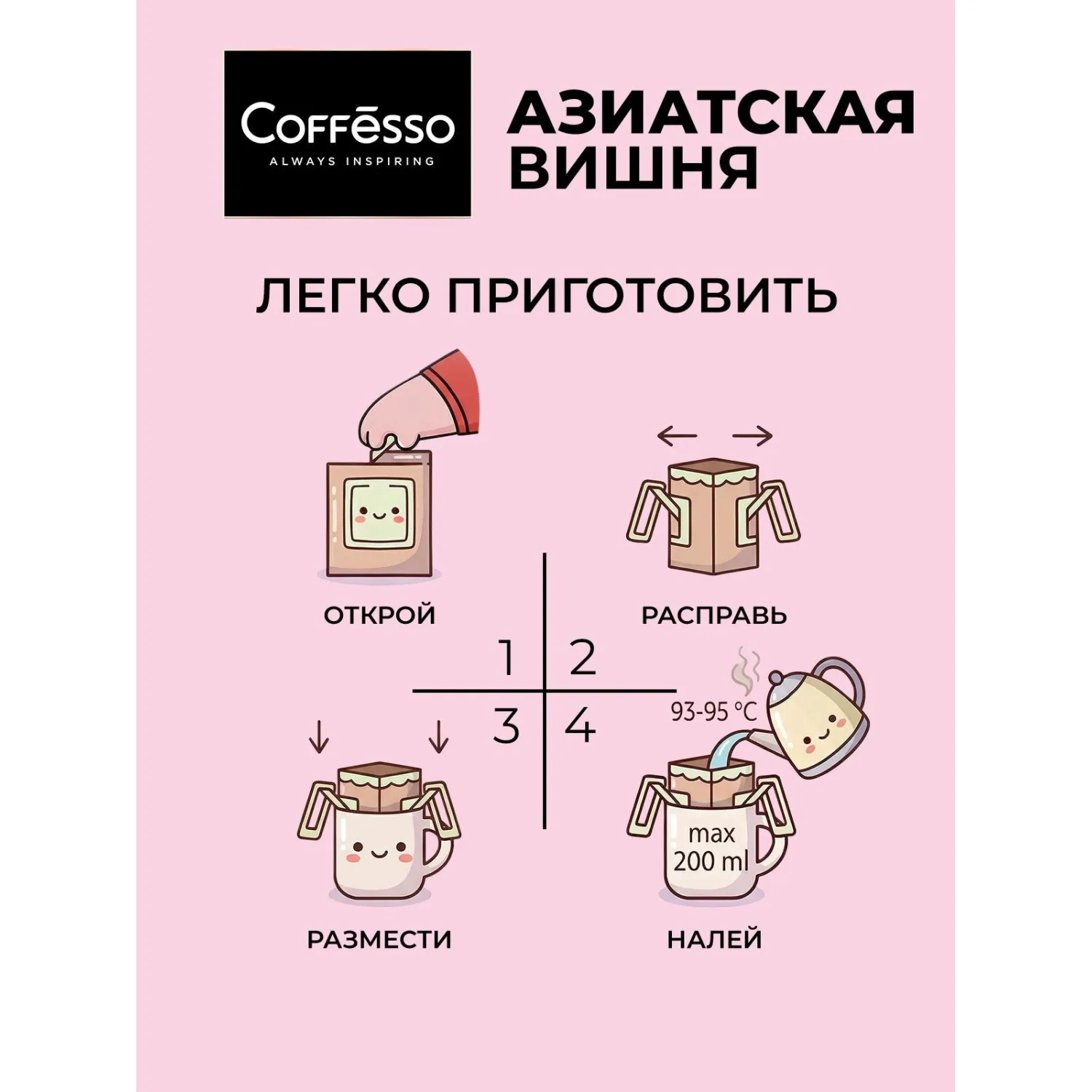 Кофе молотый в дрип-пакетах Coffesso Asian Cherry, 5штx10г - фото 5