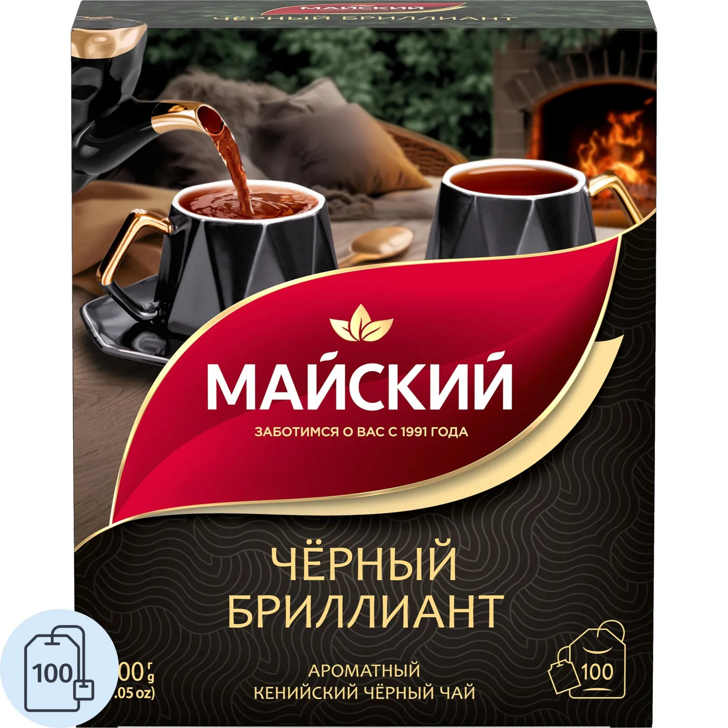 Чай Майский Черный Бриллиант, черный, 100пакx2г - фото 1