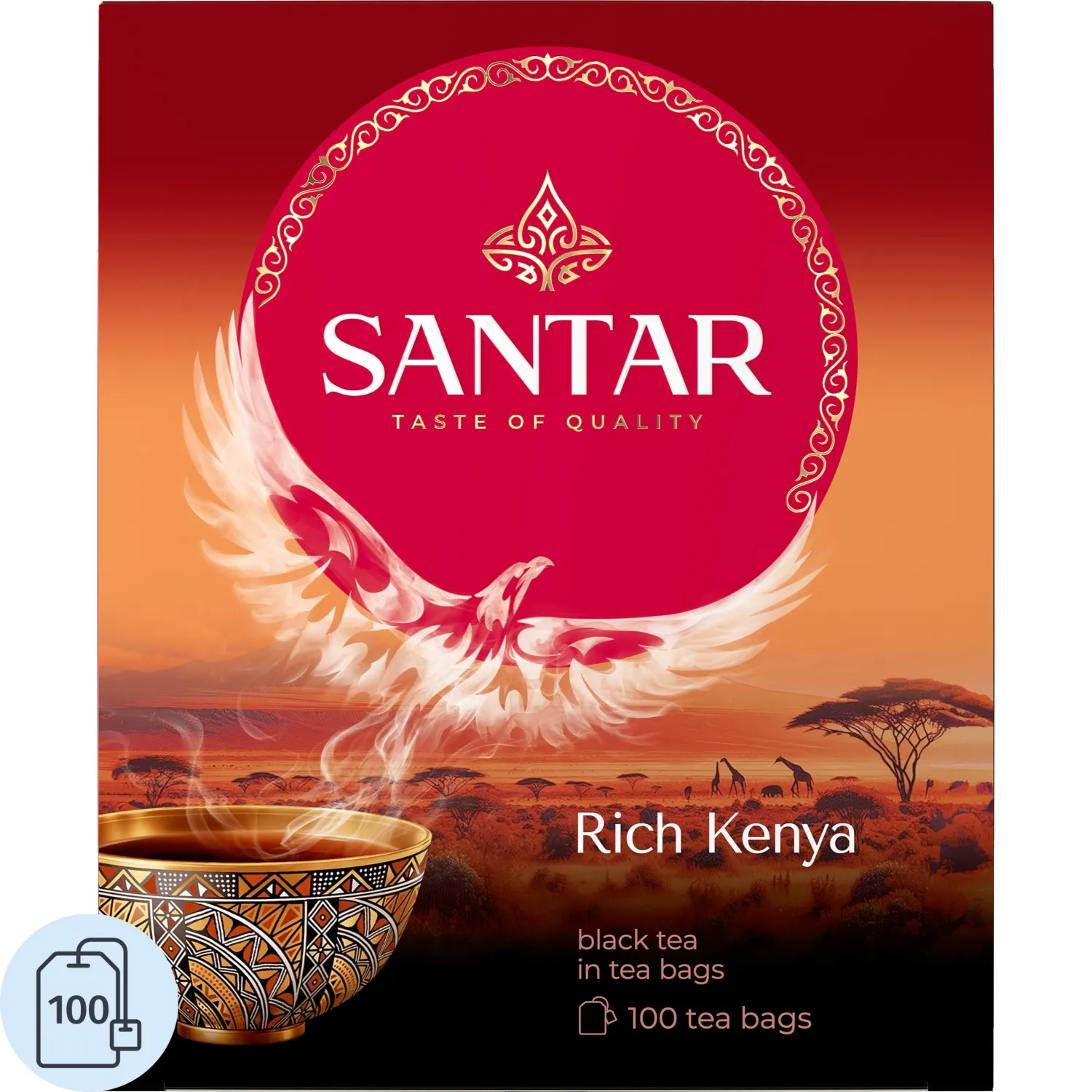Чай SANTAR Rich Kenya, черный, 100пакx2 - фото 1