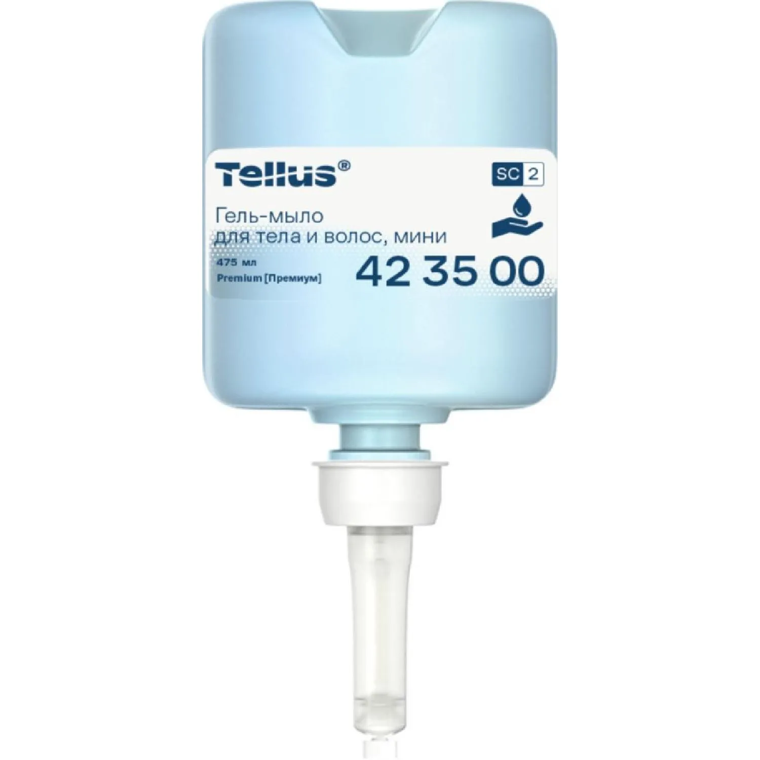 Картридж с жидким гель-мылом Tellus Premium SC2 д/тела и волос 475мл_423500 - фото 1