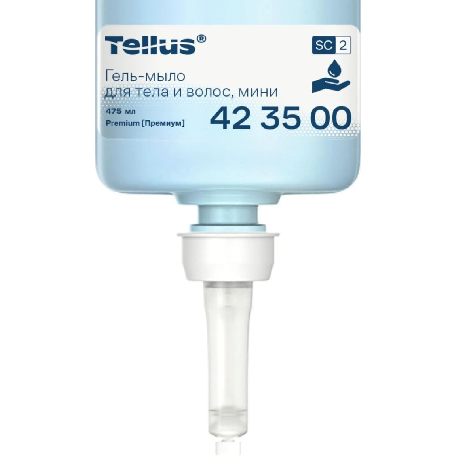 Картридж с жидким гель-мылом Tellus Premium SC2 д/тела и волос 475мл_423500 - фото 2