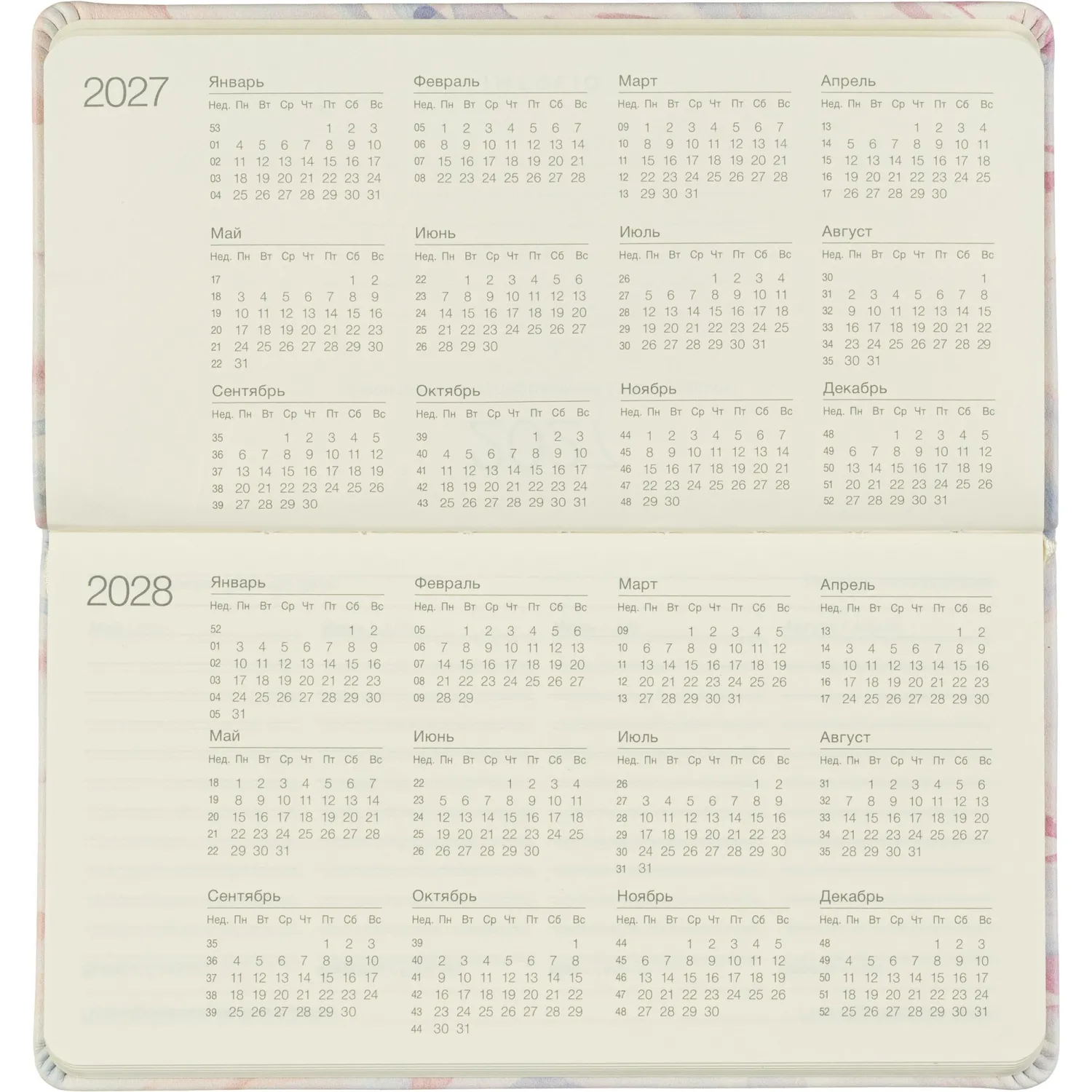Еженедельник датированный 2027 IF 160x90мм 64л мягк Романтика I2089/purple - фото 6