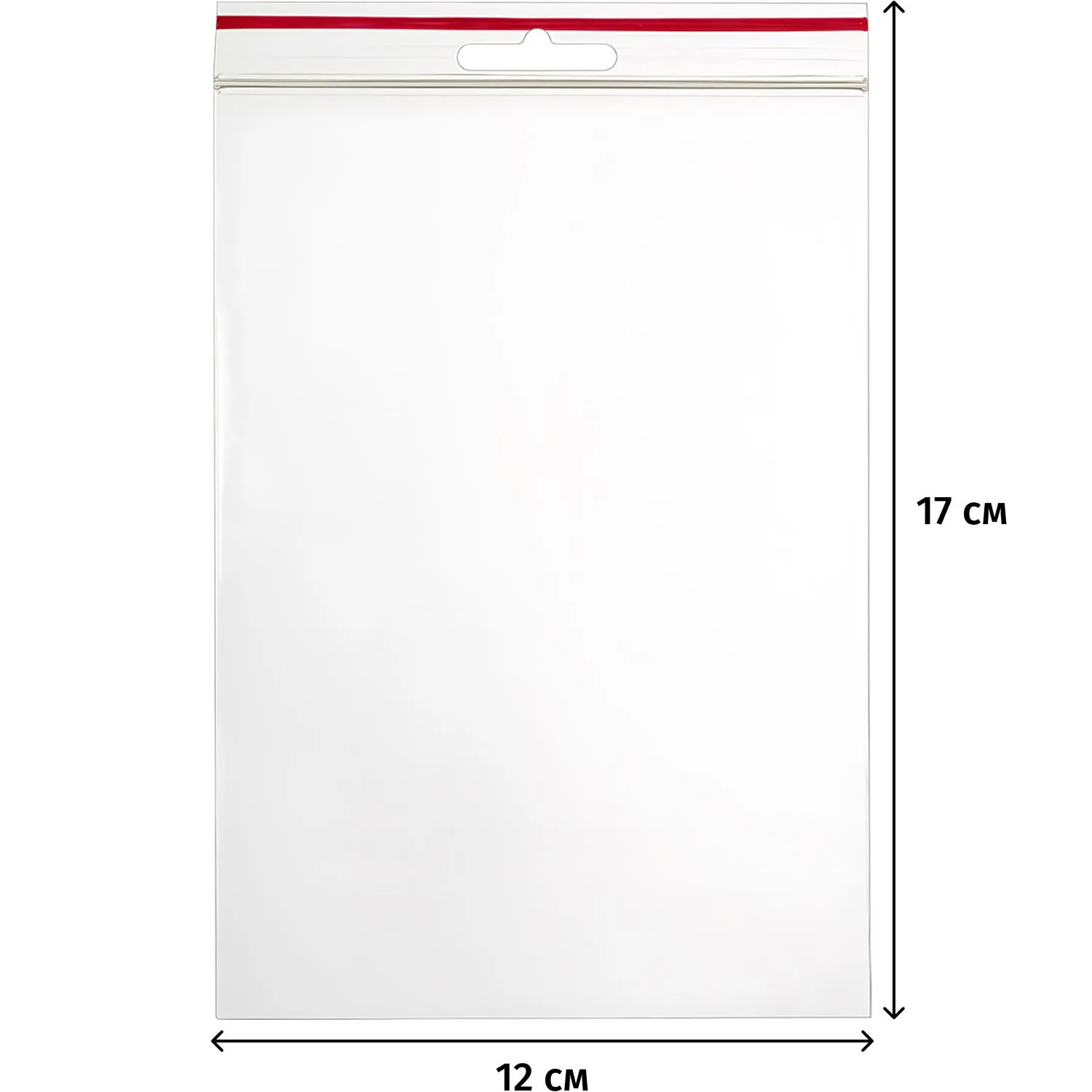 Пакет с замком (Zip Lock) с европодвесом 12х17см 60мкм 100шт/уп - фото 2