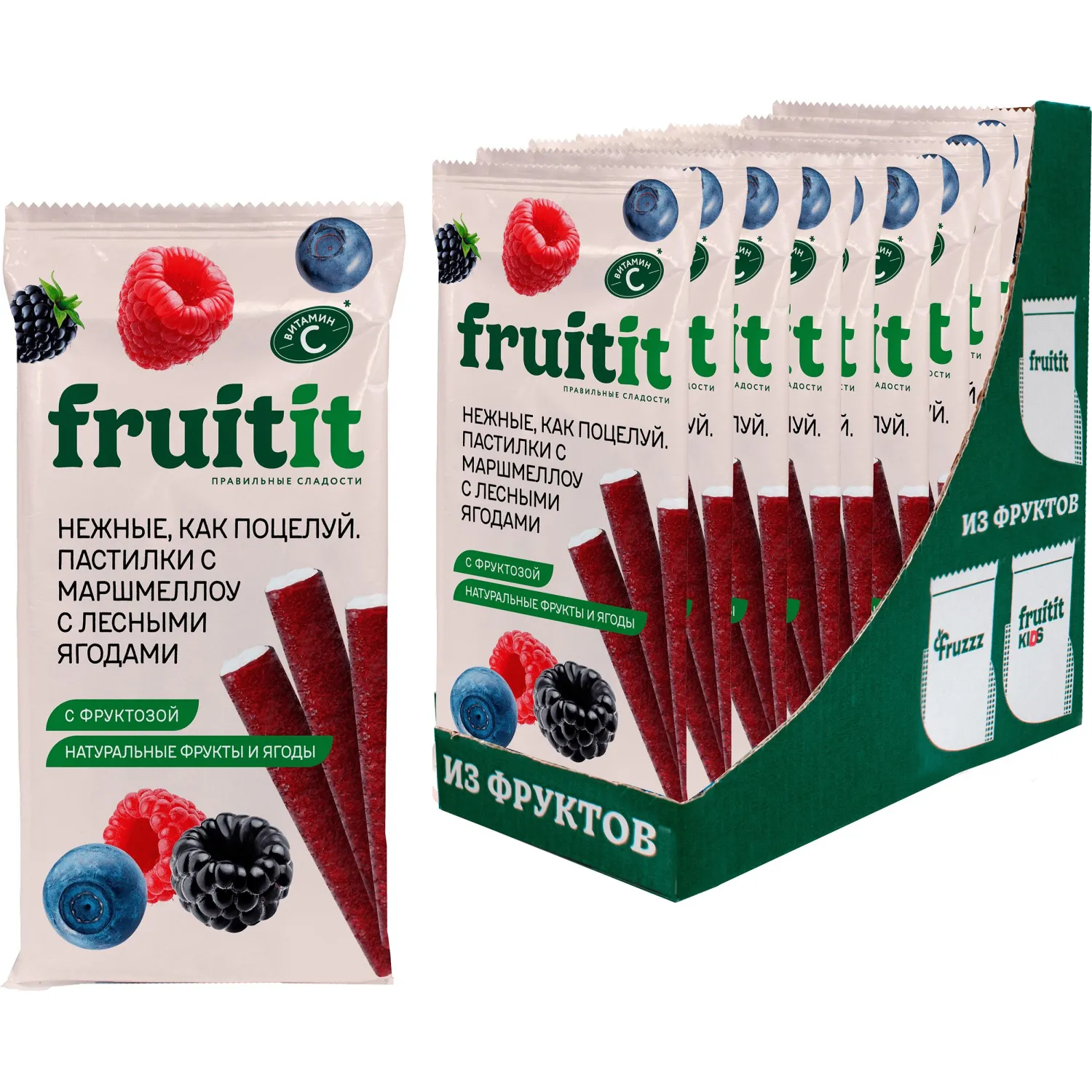 Пастила  FRUIT IT пастилки с маршмеллоу лесные ягоды 3+, 55гх10шт/уп - фото 1