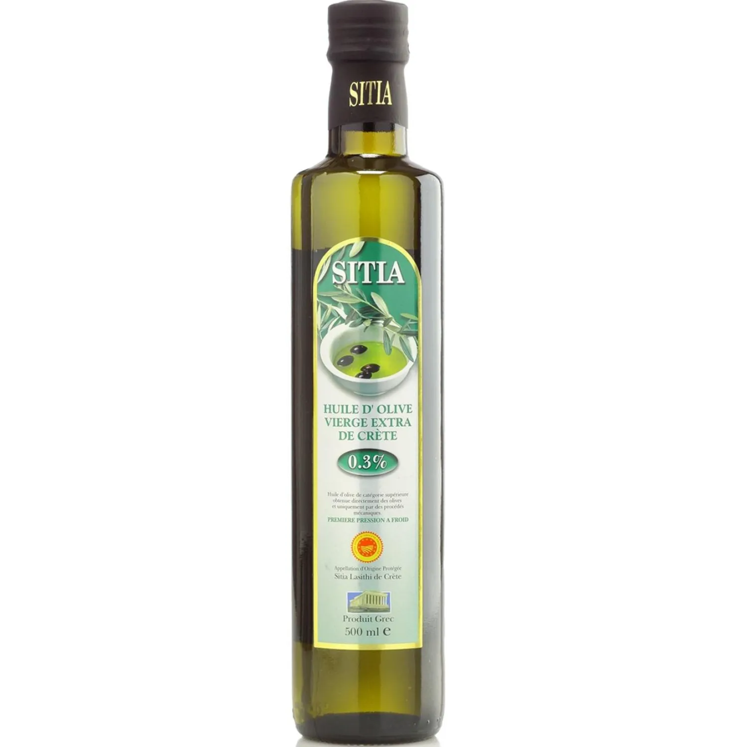 Масло Sitia Extra virgin olive oil оливковое нераф в/к  0,3% ст/б, 0,5л - фото 1