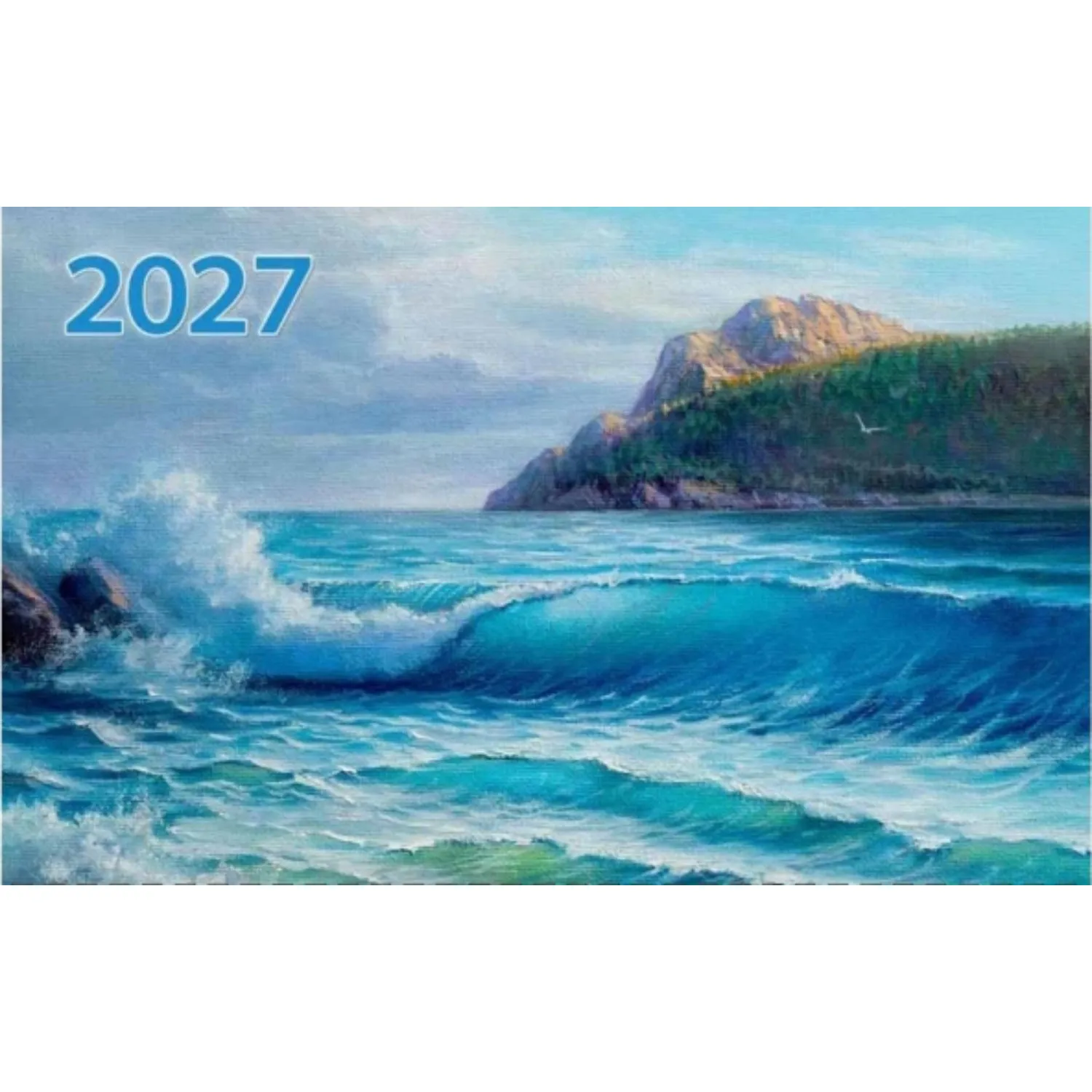 Календарь настенный 3-х блочный 2027 Морск.пейзаж в живописи195х495 КМ11-27 - фото 2