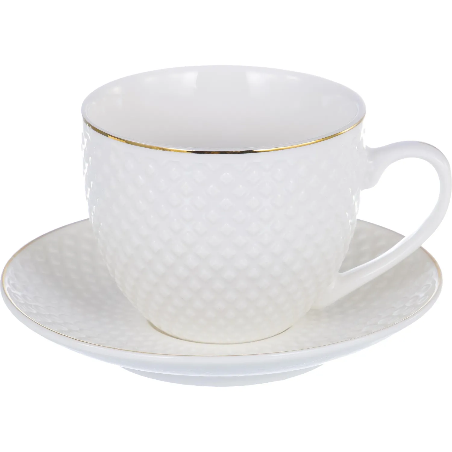 Набор чайный ГРАЦИЯ Дария 2чашки 220мл + 2блюдца, NEW BONE CHINA, 101-01018 - фото 2