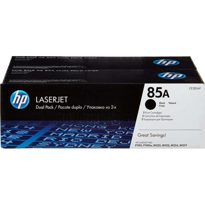 Картридж лазерный HP 85A CE285AF чер. для LJ P1102/P1102w (2шт/уп) - фото 1