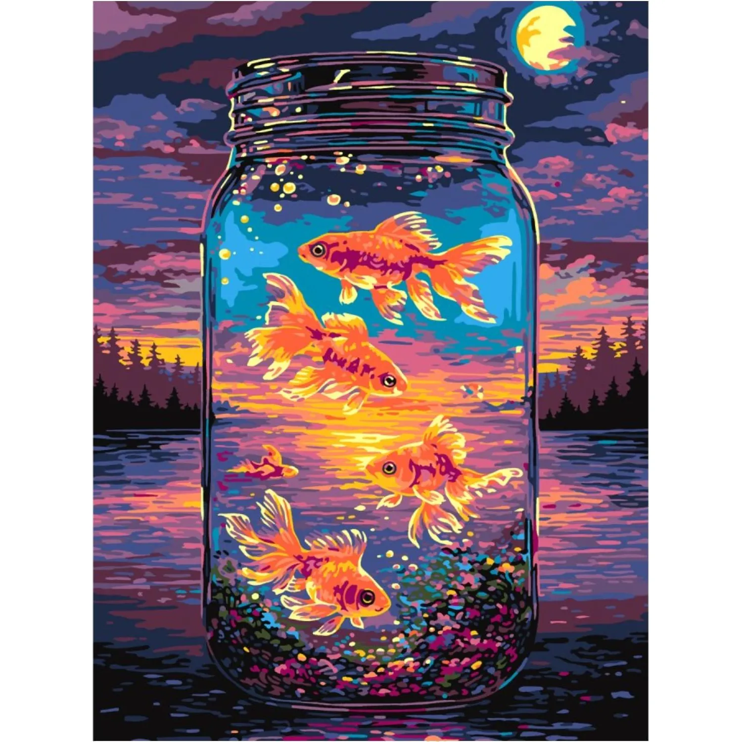 Картина по номерам холст на подрамнике набор 30x40 см Рыбки,Рх-243 - фото 2