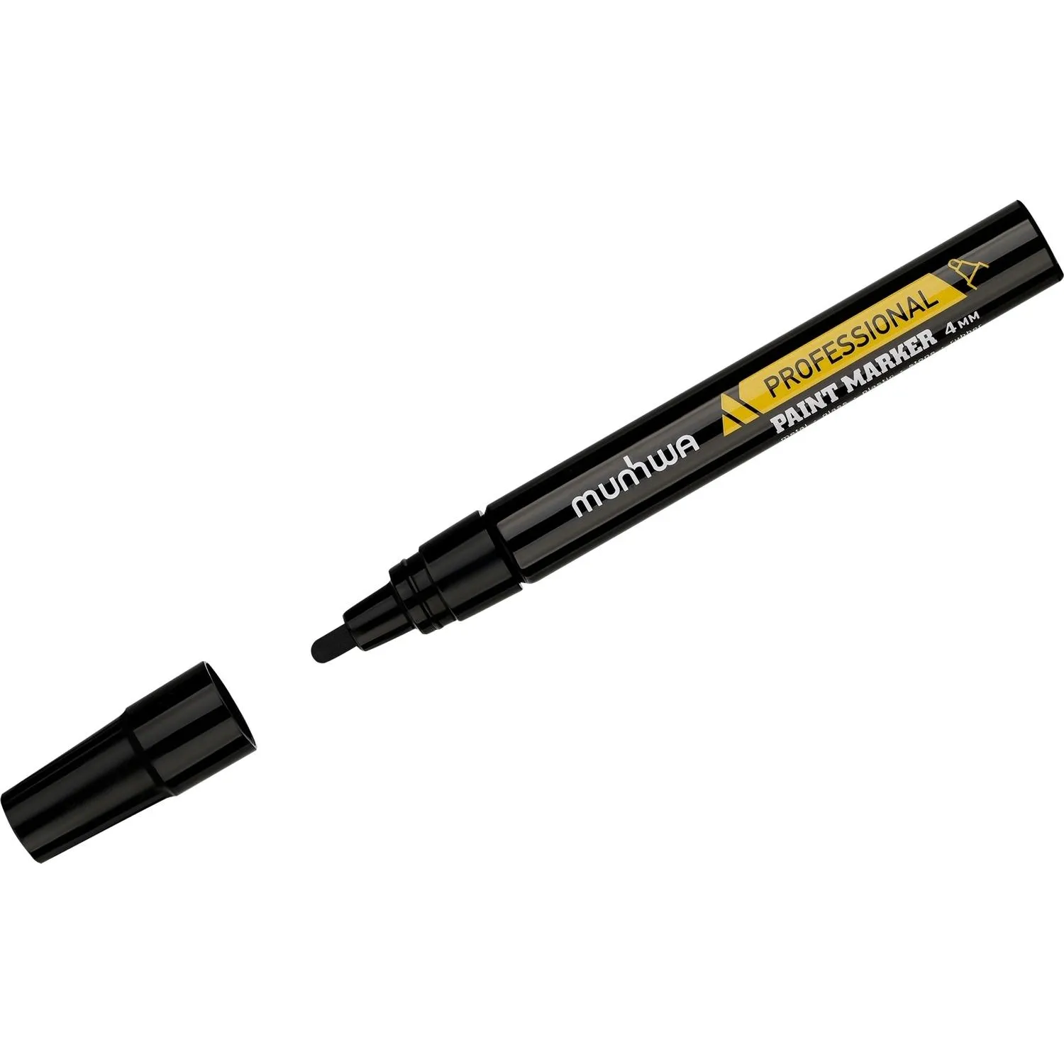 Маркер -краска MunHwa Professional Paint Marker черная, 4мм, нитро-основа - фото 1