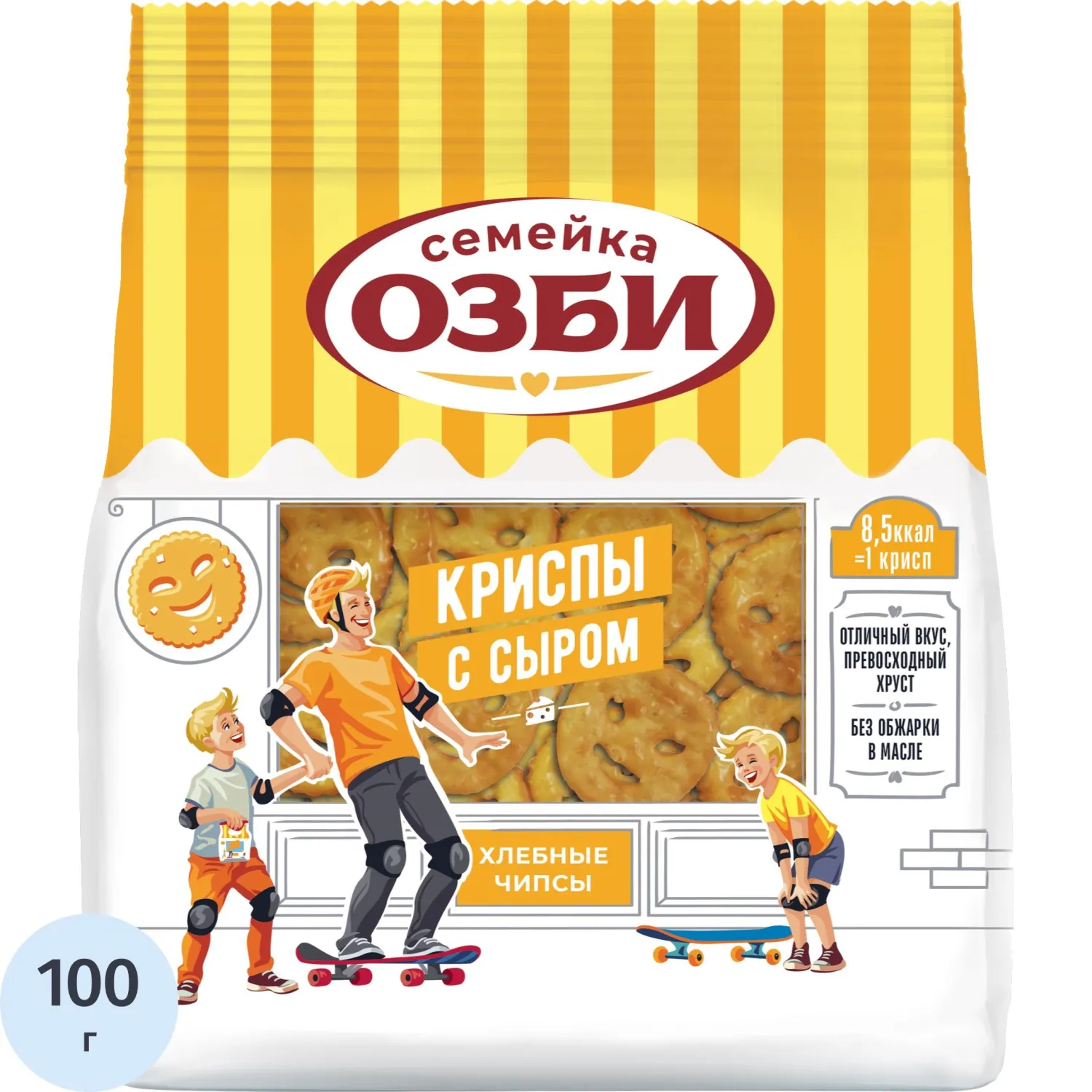 Крекер криспы Семейка ОЗБИ с сыром, 100гx12шт/уп - фото 1