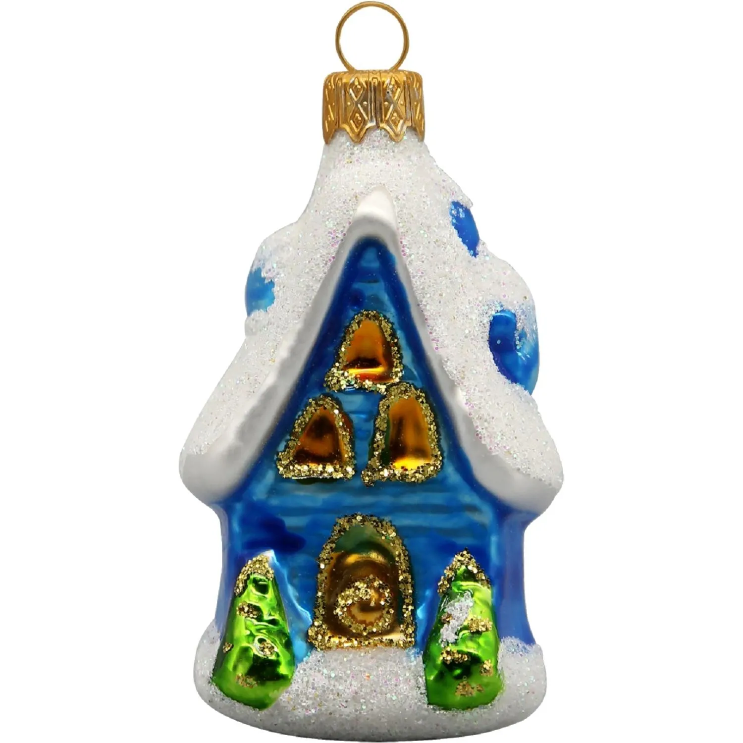 Игрушка Домик с елочками, голубой, h-9 см, ФУ-411/2 - фото 1