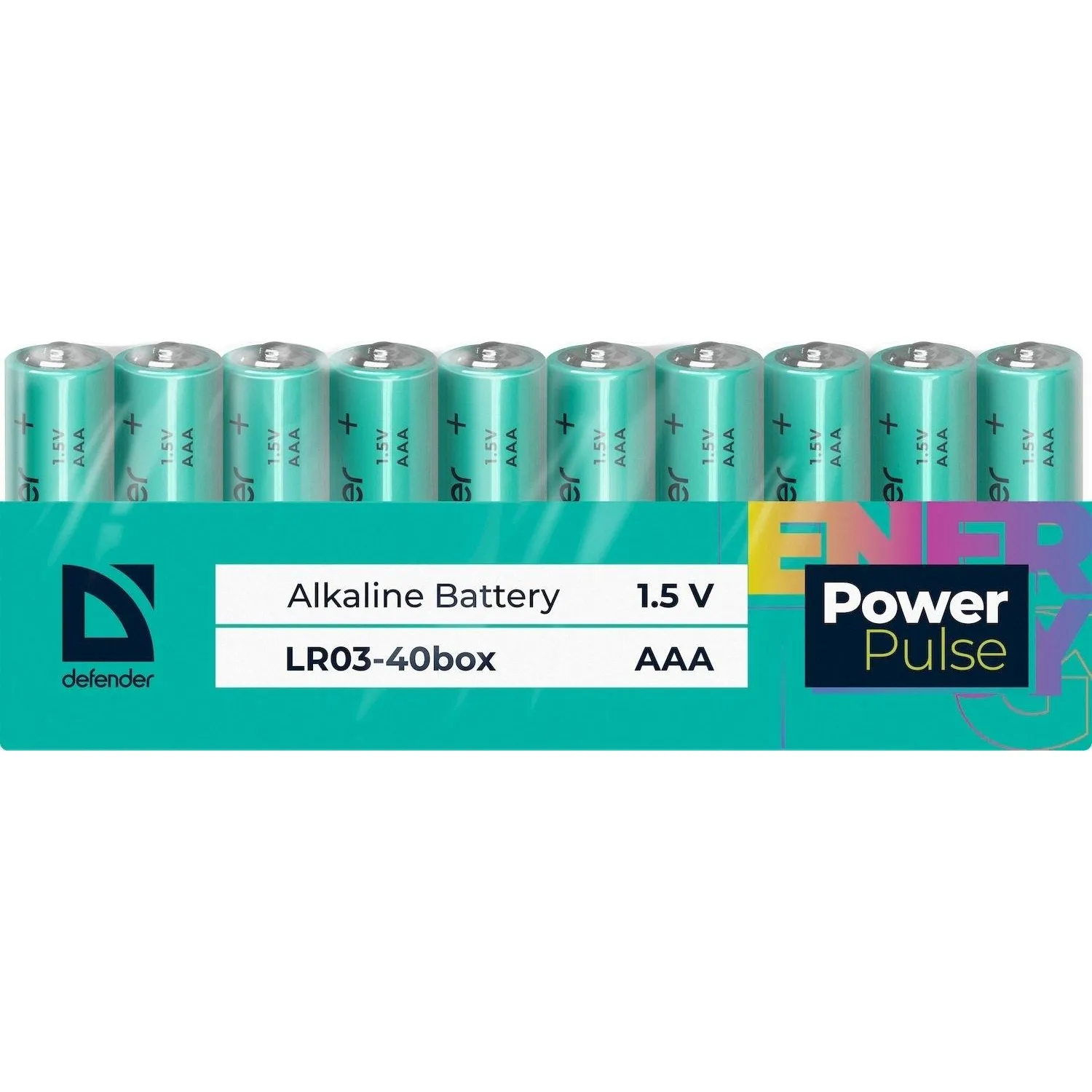 Батарейка DEFENDER алкалиновая LR03-40box AAA, бокс 40шт/уп PowerPulse - фото 1