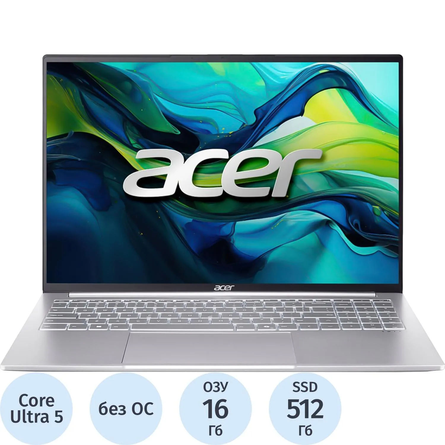 Ноутбук Acer SFL16-51M-58ED(NX.D3UCD.003)Ultra 5-115U/16Gb/512Gb/16/NoOS - фото 1