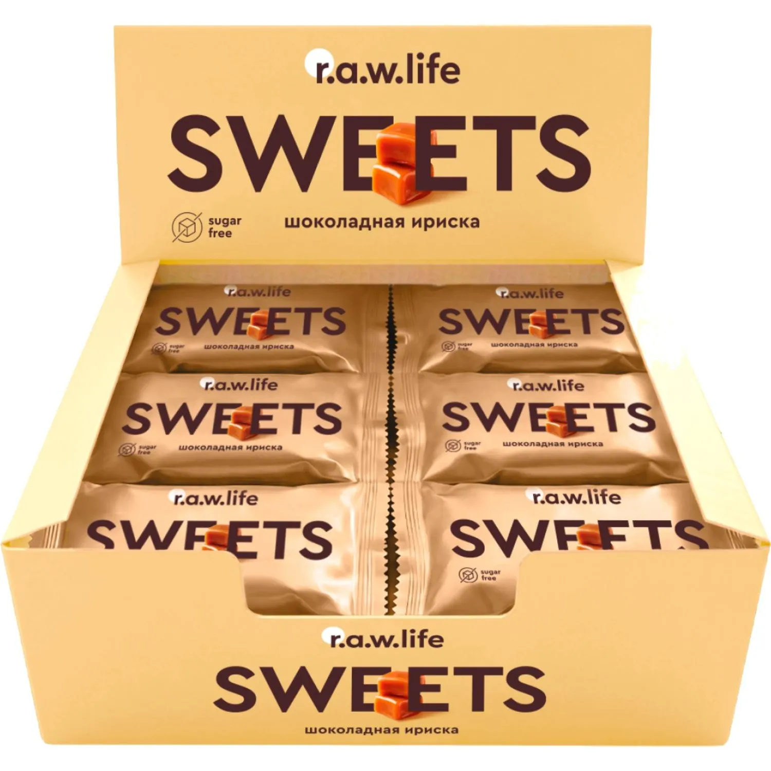 Конфеты R.A.W.life sweets Шоколадная ириска шоколад-фрукт NEW, 17гx18шт/уп - фото 3