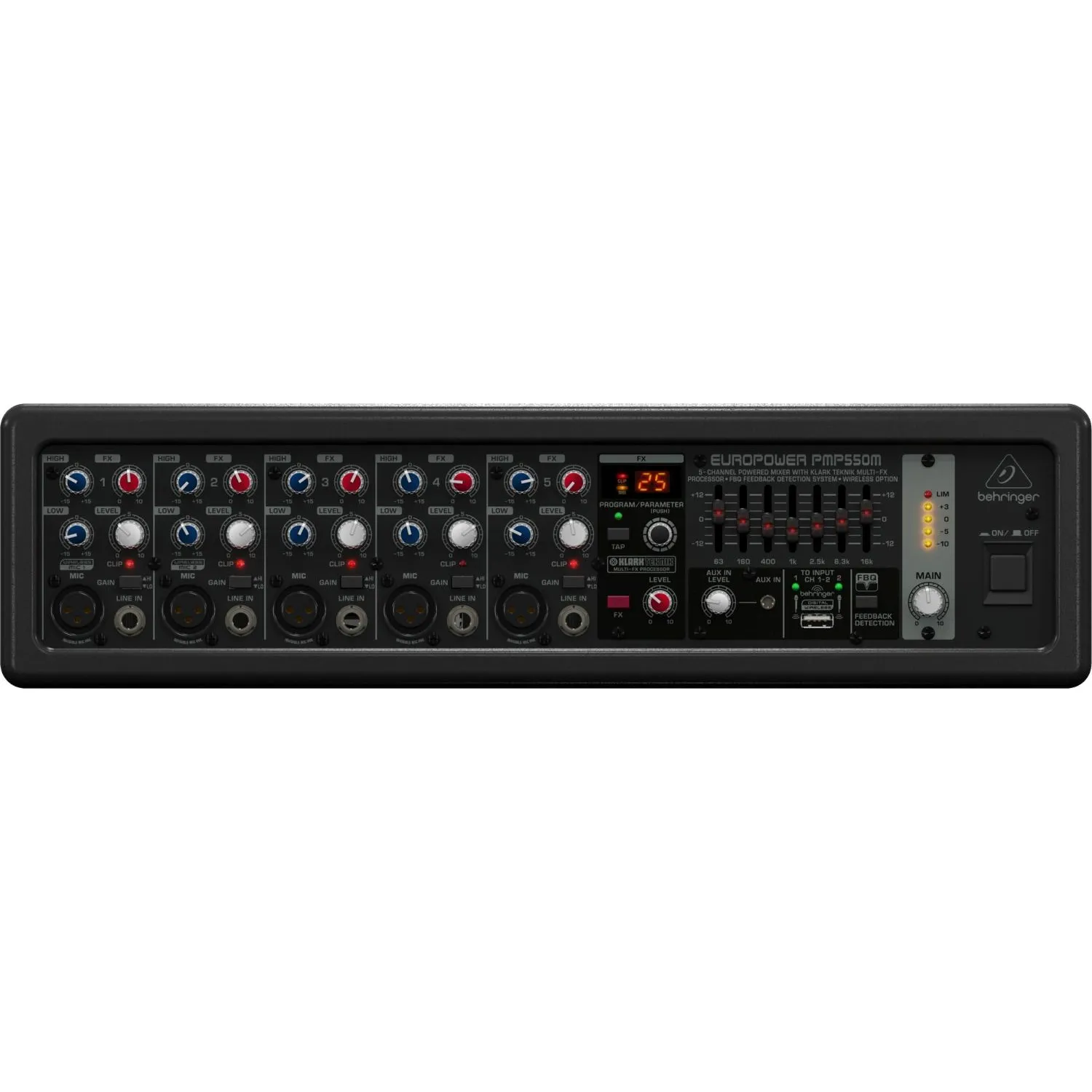 Микшер-усилитель Behringer PMP550M, 500Вт-4Ом, процессор KLARK TEKNIK - фото 1