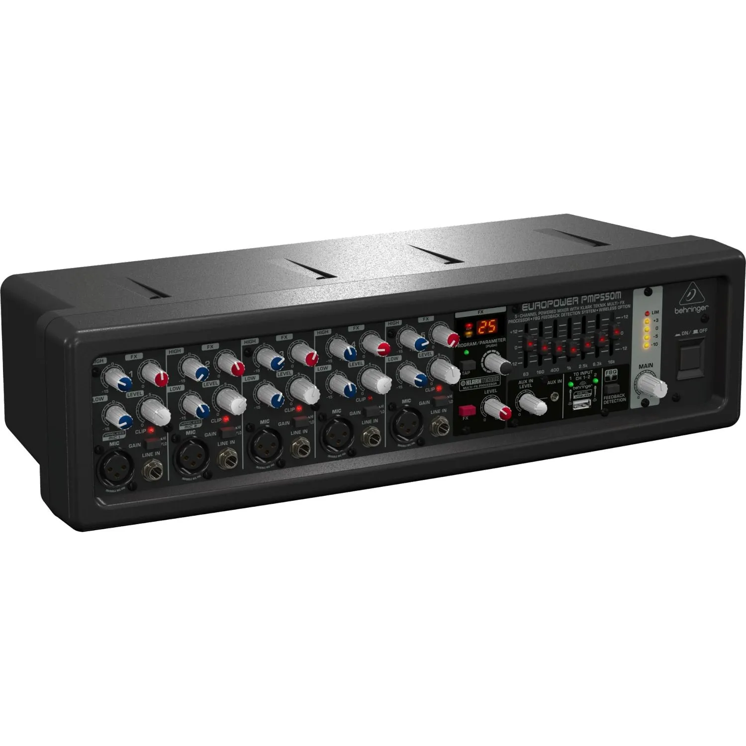 Микшер-усилитель Behringer PMP550M, 500Вт-4Ом, процессор KLARK TEKNIK - фото 3