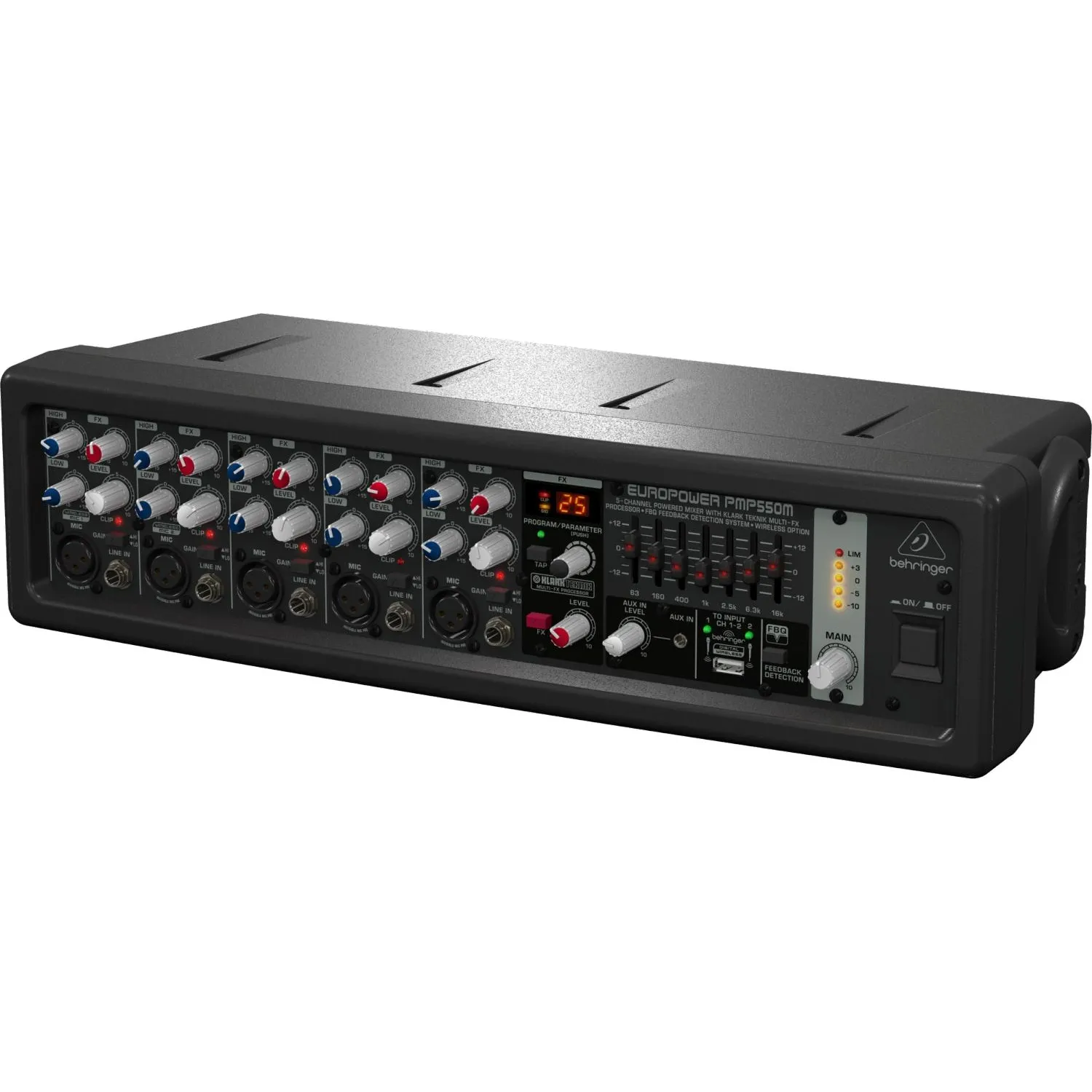 Микшер-усилитель Behringer PMP550M, 500Вт-4Ом, процессор KLARK TEKNIK - фото 4