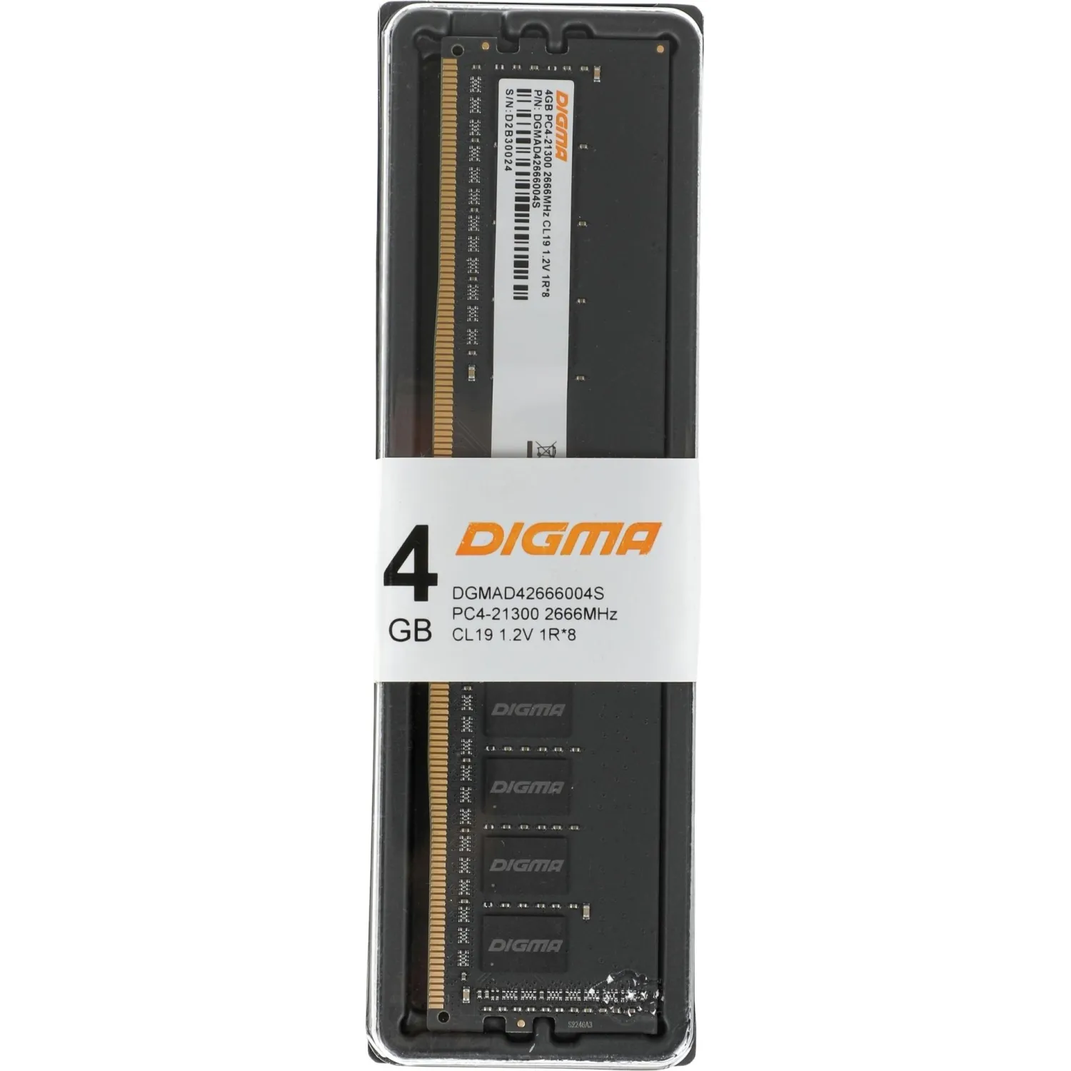 Модуль памяти Digma DDR4 DIMM 4Gb 2666MHz DGMAD42666004S - фото 5